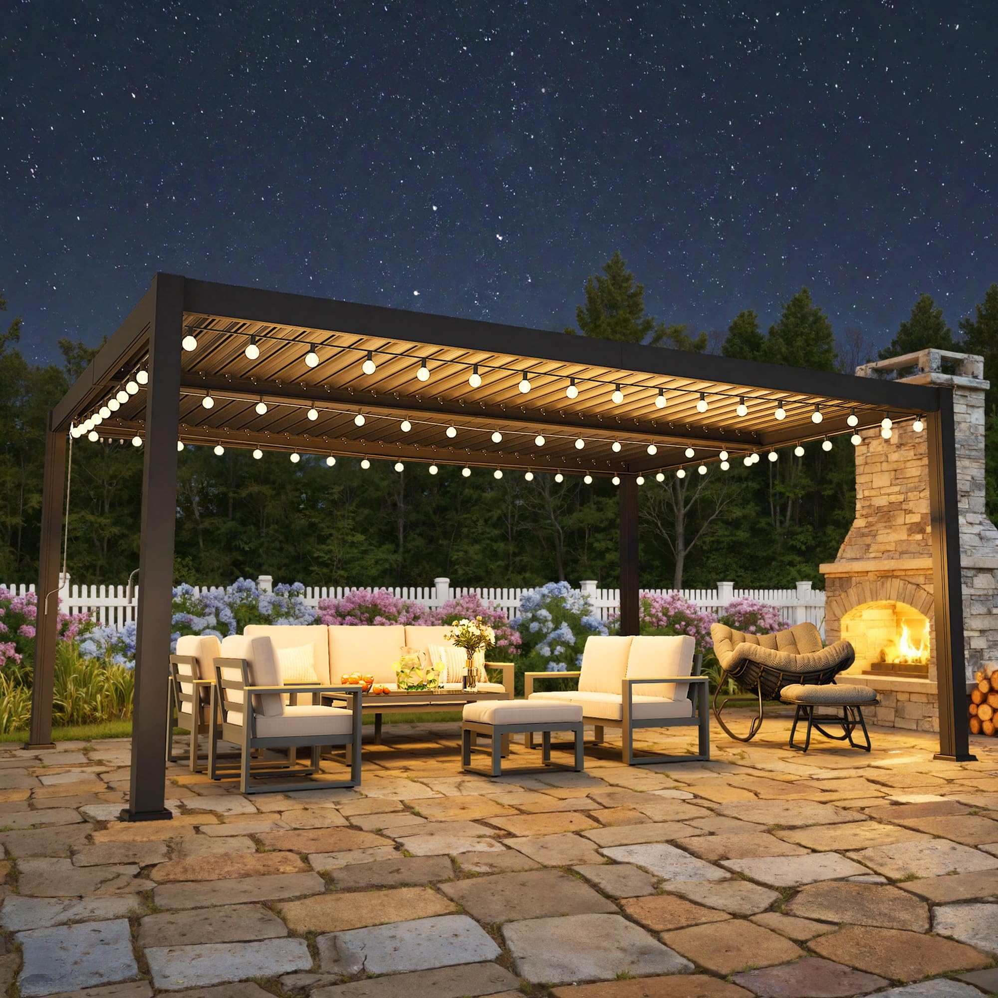Photo 1 of ****MULTIPLE BOX SET - 8 BOXES APPROX.**** RoyalCraft 12'x16' Louvered Pergola, Heavy-Duty Outdoor Pergola, Metal Hardtop Pergola with Adjustable Roof for Patio, Deck, Garden, Yard, Dark Gray
