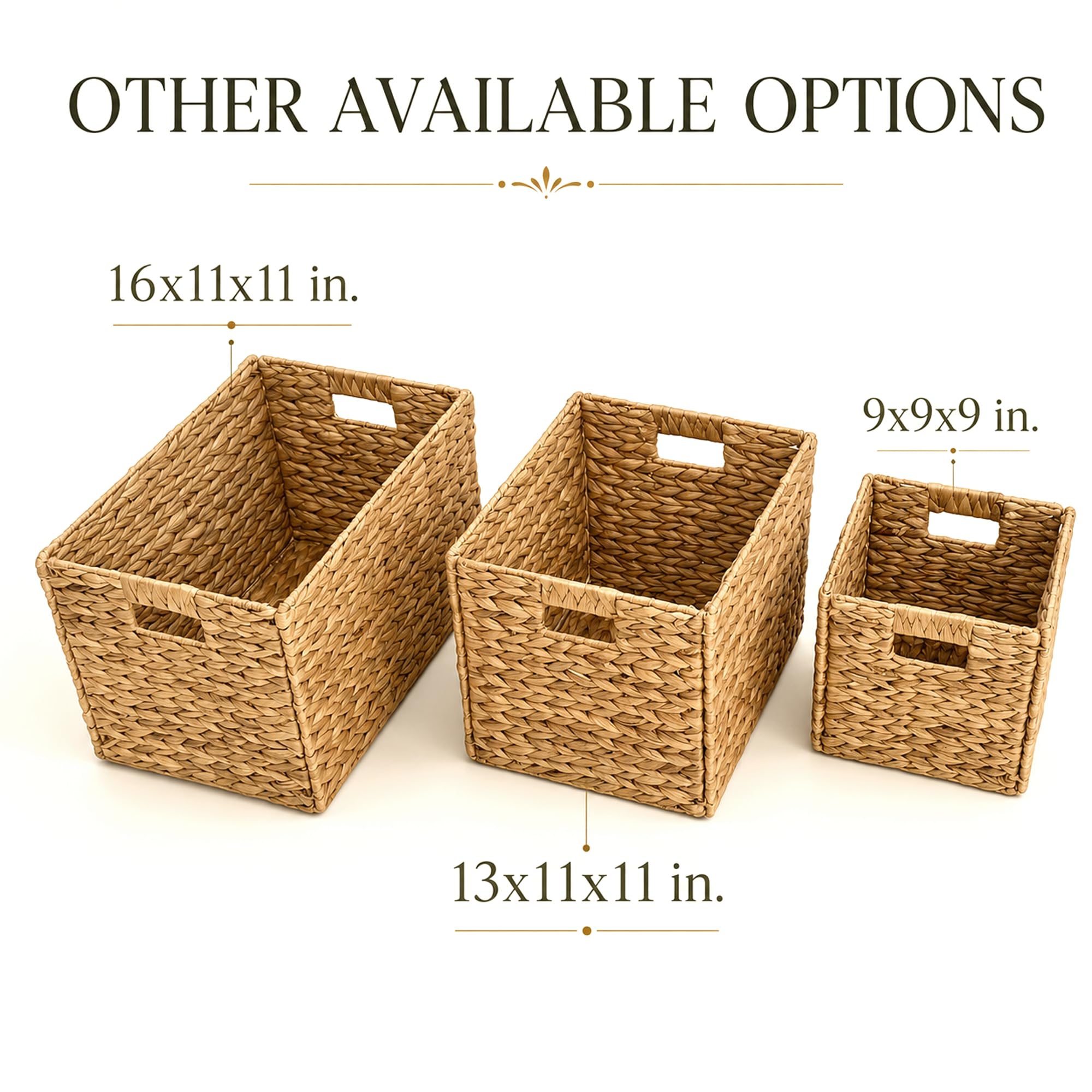 Yankee Trader Dekorative handgewebte Wasserhyazinthe Wicker Storage Baskets, Set von sechs 13x11x11 Baskets Perfekt für Einheiten Regal