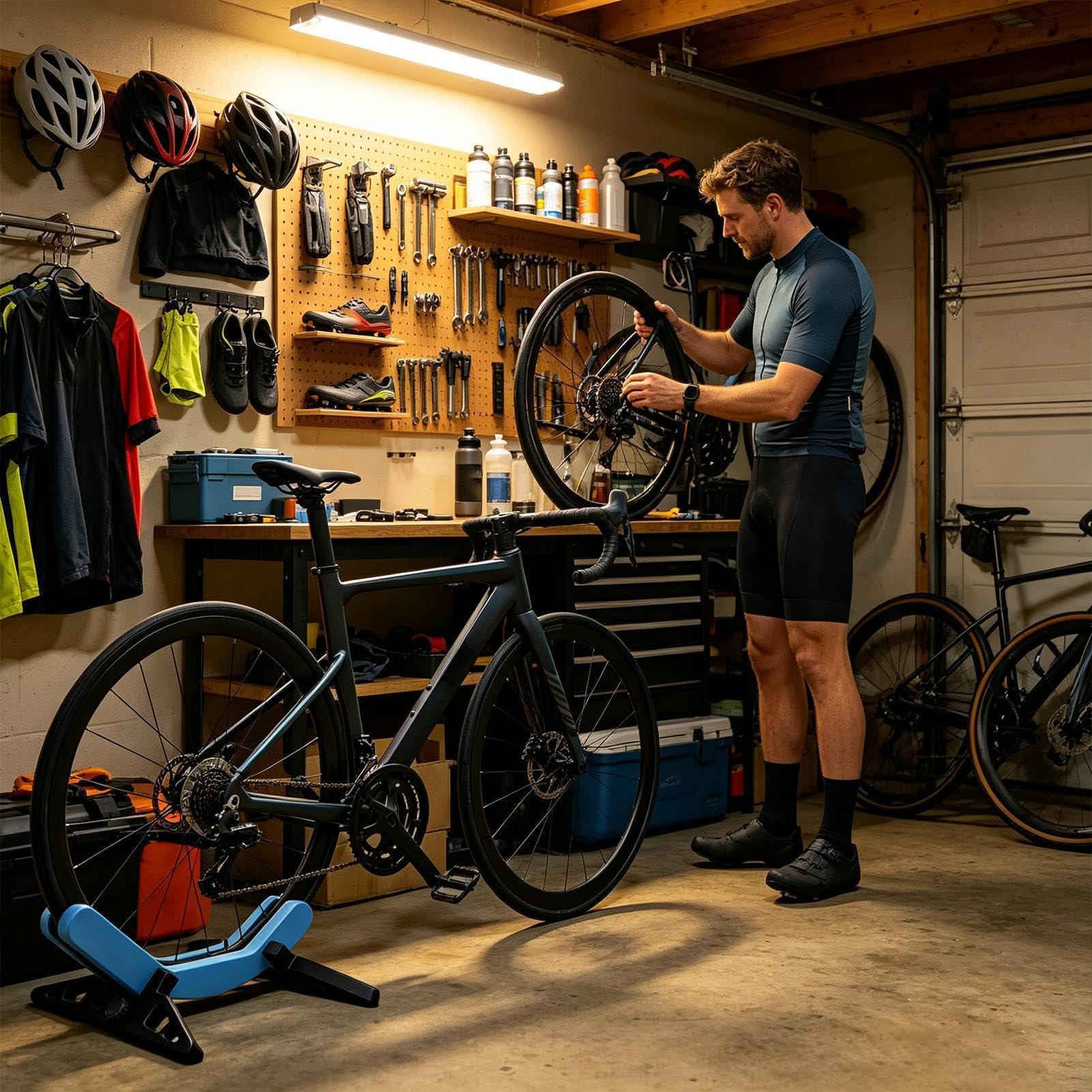 Soporte de Bicicleta para Garaje Ajustable Estable Antideslizante Soporte
