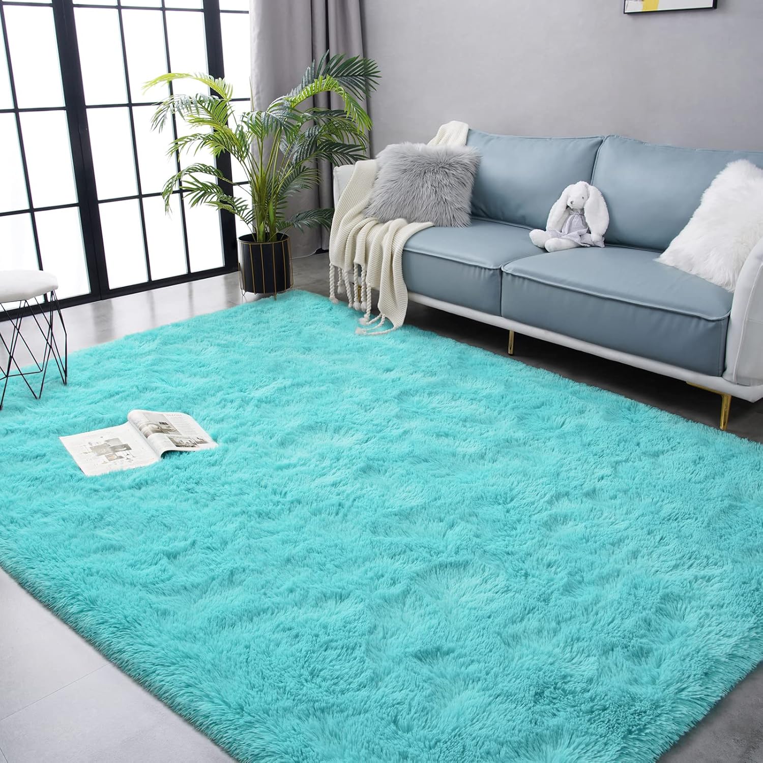 Kimicole 5.3×7.5 Blue Area Rugs for Bedroom Living Room, Soft Fluffy Shaggy Rug, Non-Slip Fuzzy Furry Rugs for Nursery Kids Room Dorm Room Home Decor, High Pile Indoor Plush Floor Carpet Kimicole 5.3×7.5 Blue Area Rugs for Bedroom Living Room, Soft Fluffy Shaggy Rug, Non-Slip Fuzzy Furry Rugs for Nursery Kids Room Dorm Room Home Decor, High Pile Indoor Plush Floor Carpet