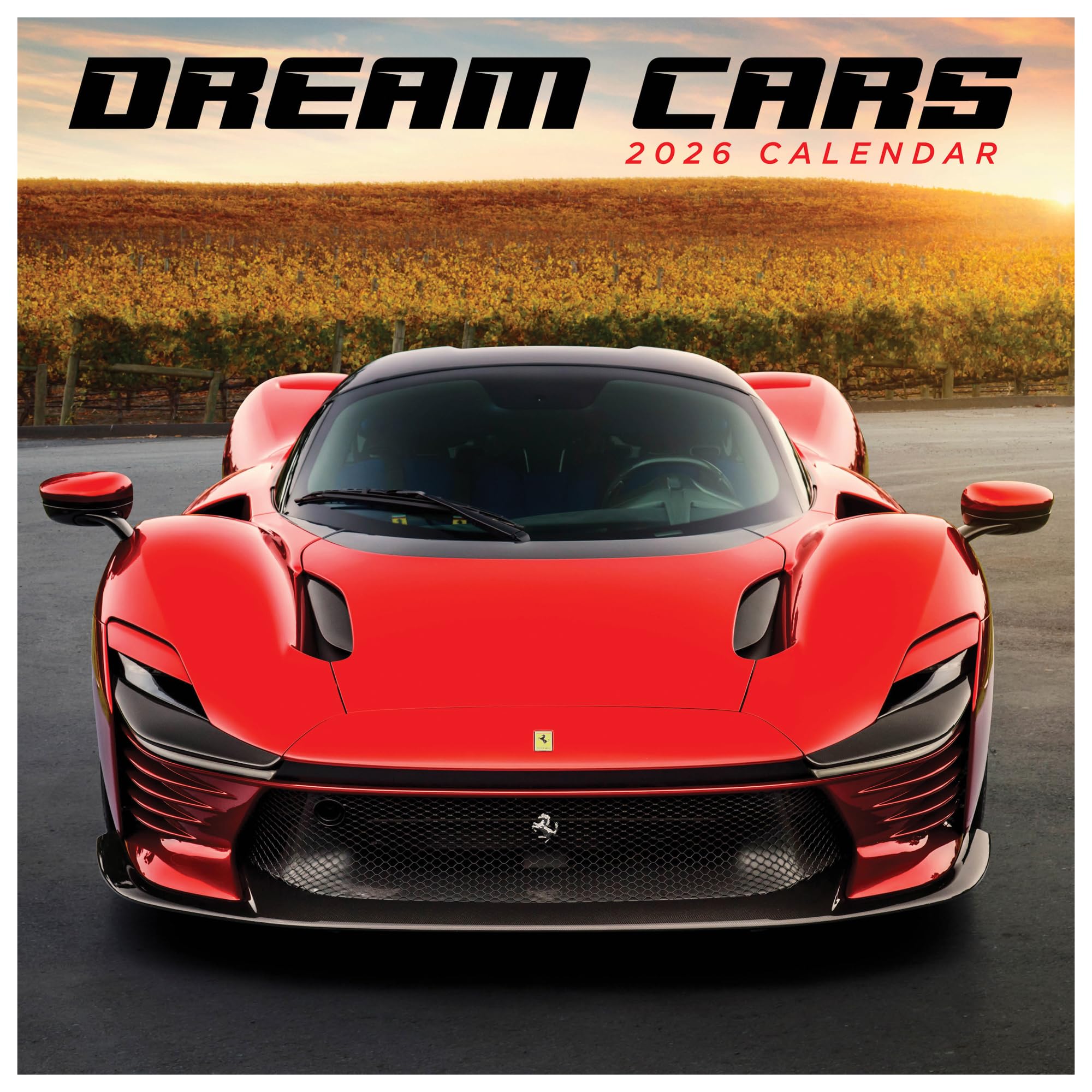 TF Publishing 2026 Dream Cars Wall Calendar - Large Grids for Appointments and Scheduling - Vertical Monthly Wall Calendar 2026 with Premium Gloss Paper for Home and Office Organization - 12x12in
