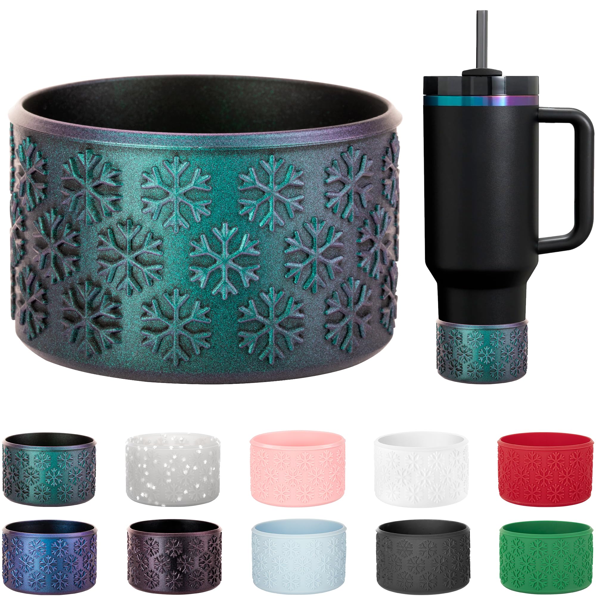 Bluwing Silicone Boot for YETI Rambler Jr 12oz and 18oz Water Bottle, Anti-Slip Sleeve Bottom Protector for Stanley Cup 20/30/40 oz and Hydroflask 12-