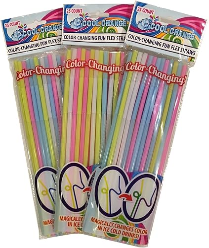 FunFlex - Pajitas desechables que cambian de color (3 unidades) disponible en Yaxa El Salvador