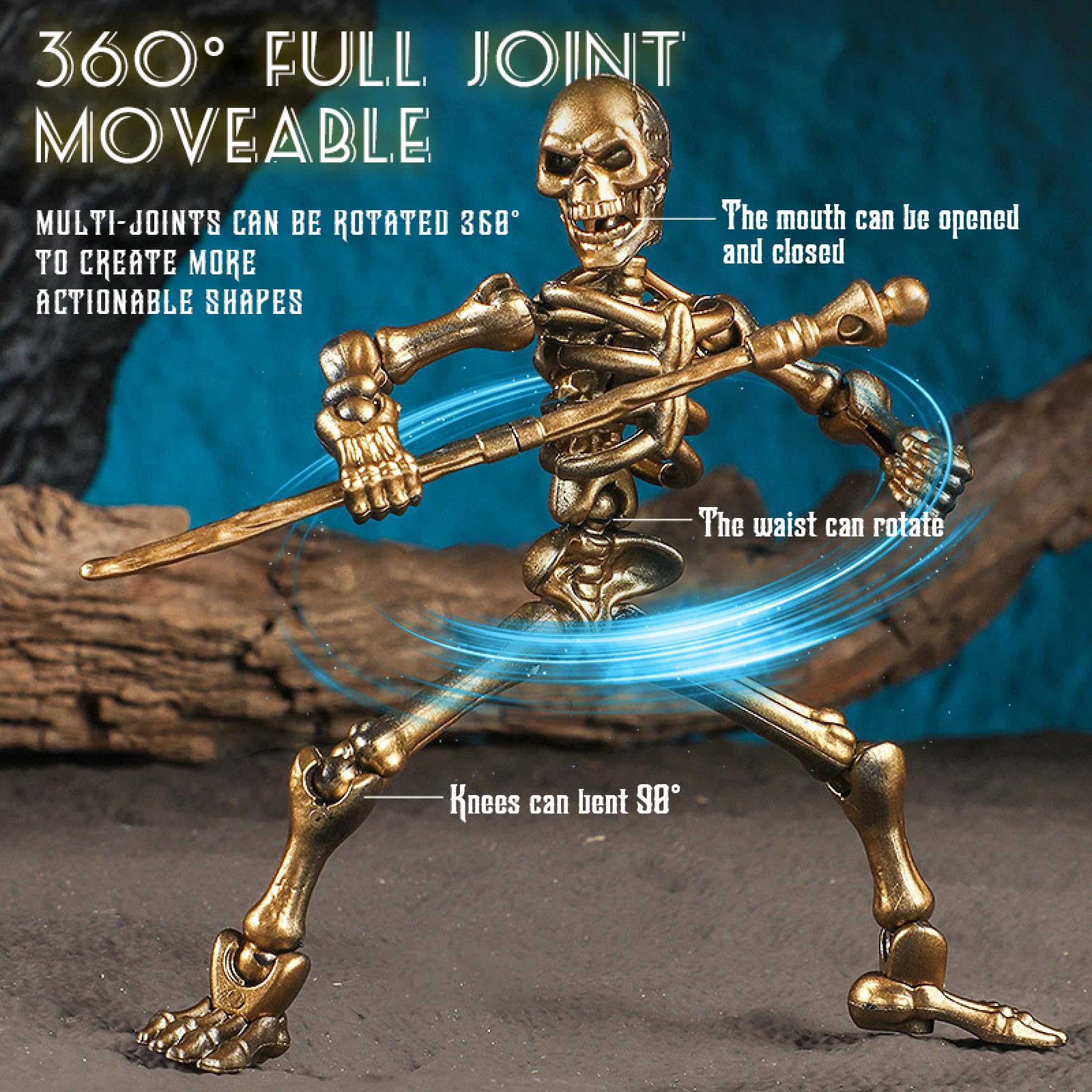 Lechonix 6 Pack T13 Action Figures Set, Dummy 13, Titan 13 Skeleton Action Figure, Skeleton Toy 3D Printed Multi-Jointed Movable Skeleton Decor