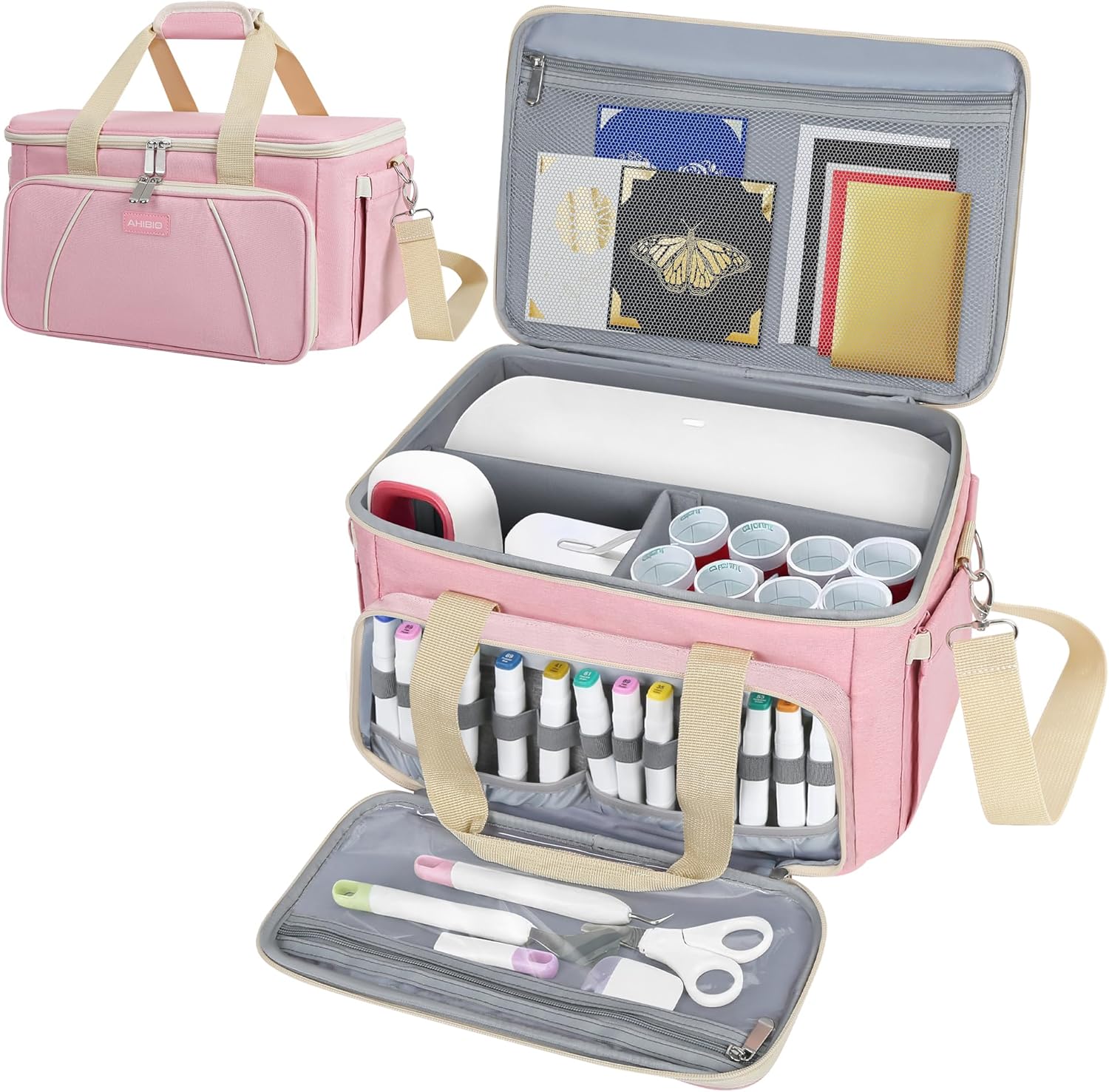 Carrying Case Compatible with Cricut Joy Xtra Smart Cutting Machine, Portable Travel Bag Fit for Cricut Joy Xtra Extra Accessories and Supplies (Bag Only) (Gray)