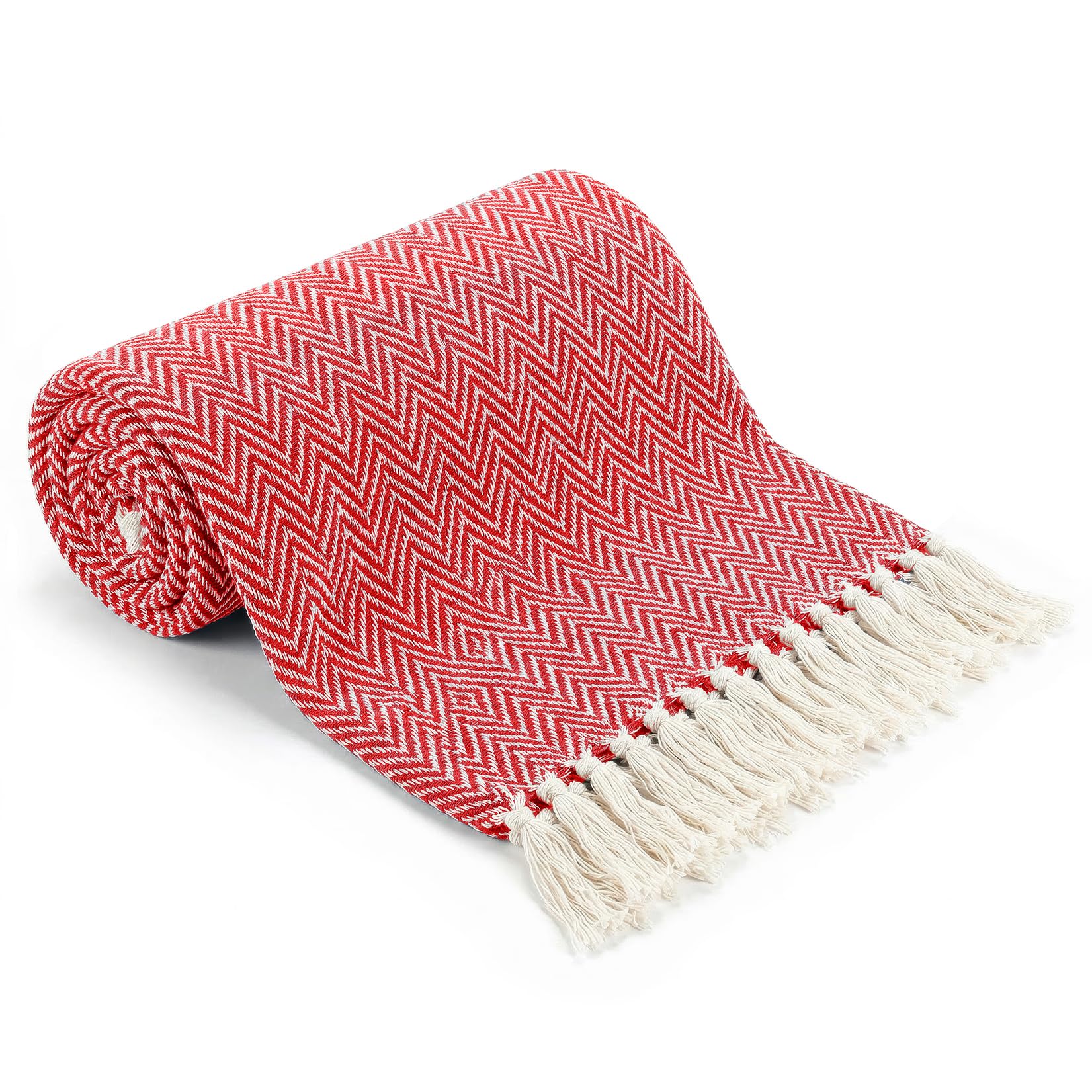 Ehc Red Throw Blanket, Throws For Sofas Armchairs Sofa Settee Couch Reversible Bed Cover Over Blanket, Single 127 X 152 Cm,
