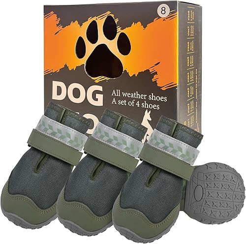 BEAUTYZOO Zapatos de perro para perros grandes, zapatos para perros para pavimento caliente, botas de senderismo para perros y protectores de patas