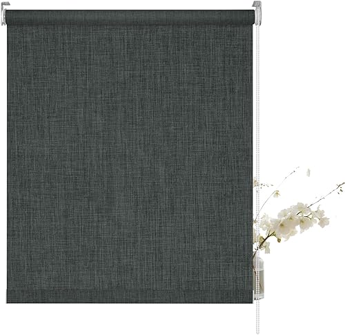 HOTSOON Persianas enrollables opacas de lino para ventana, protección de la privacidad, persianas de tela con aislamiento térmico para el hogar,