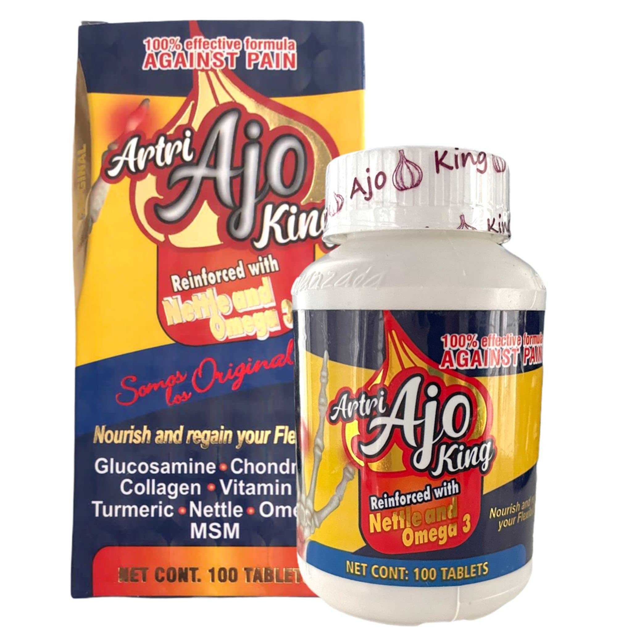 New Improved Formula Artri AJO King Ortiga \u0026 Omega 3 Dolor - Joint Support  Supplement 100 Tabletas Flexibilidad. Curcuma, Omega 3, 1pc- Buy Online in  Brunei at Desertcart - 343331949.