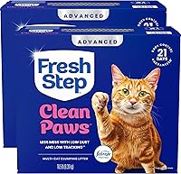 Fresh Step Clean Paws Multi-Cat Clumping Litter with Febreze Freshness - Low Tracking, 37 lb Pack of 2 (18.5 lb Each)