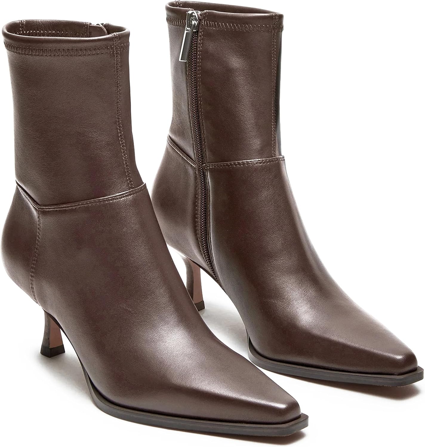 Ankle Boots for Women Kitten Heel Short Boots Pointed Toe Side Zipper Booties Classic Fall Winter Shoes