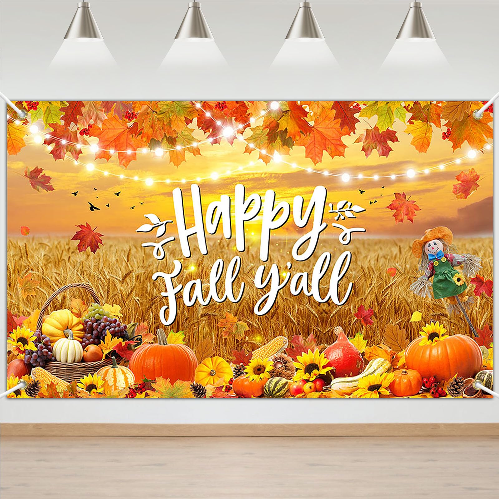 Avezano Fall Birthday Banner – 6x3.6ft Pumpkin & Maple Leaf Backdrop For Autumn Parties & Thanksgiving - View #10