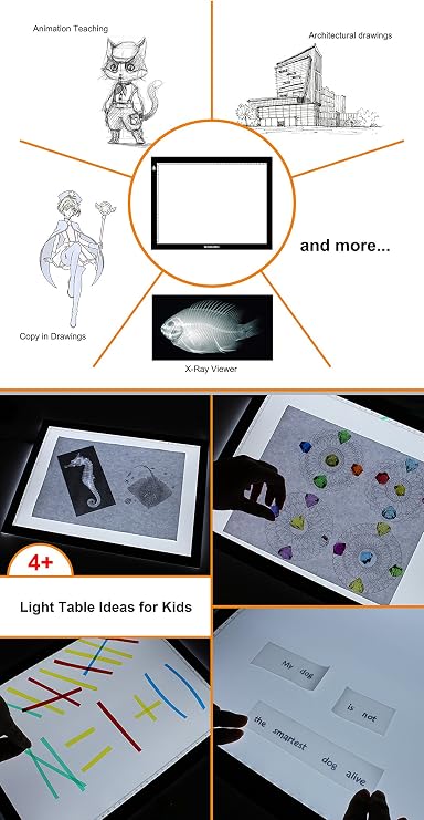 GAOMON B4 Size LED Light Box 5 Millimeters Ultrathin Light Pad USB Art Tracing Board لنسخ الرسم والعمل اليدوي - GB4