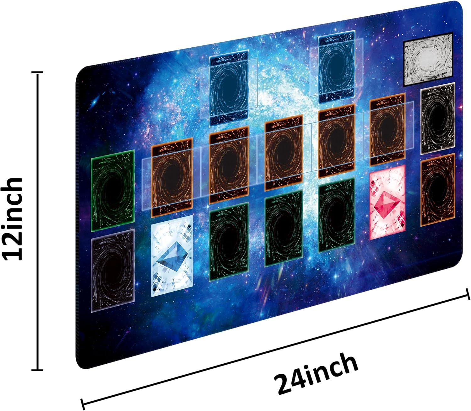 for Yu-Gi-Oh Playmat Single Player,with Free Limited - Edition dice and Storage Tube Size 24 * 14