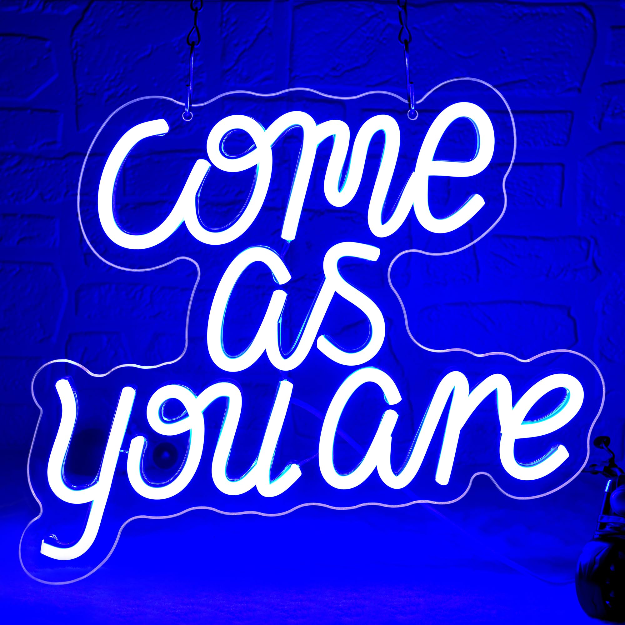 BlecodeBlecode Come as You Are Neon Sign for Wall Decor Led Lights for Rock Music Grunge Fans Decor Light Up for Room Man Cave Pub Bar Bedroom Rock Club Party Nirvana Size 12.6 * 10.2in(XD372)