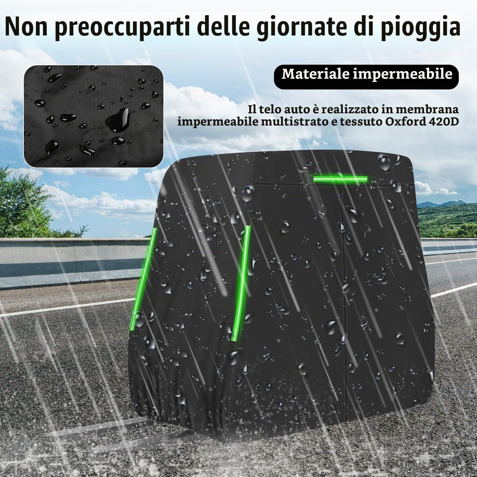 Telo Per Carrello Elevatore, Telo 420d Per Carrello Elevatore, Telone Per Carrello Elevatore Adatto A Tutti I Carrelli Elevatori Fino A 3628 Kg, Pioggia, Neve, Polvere, Foglie, Protezione Uv