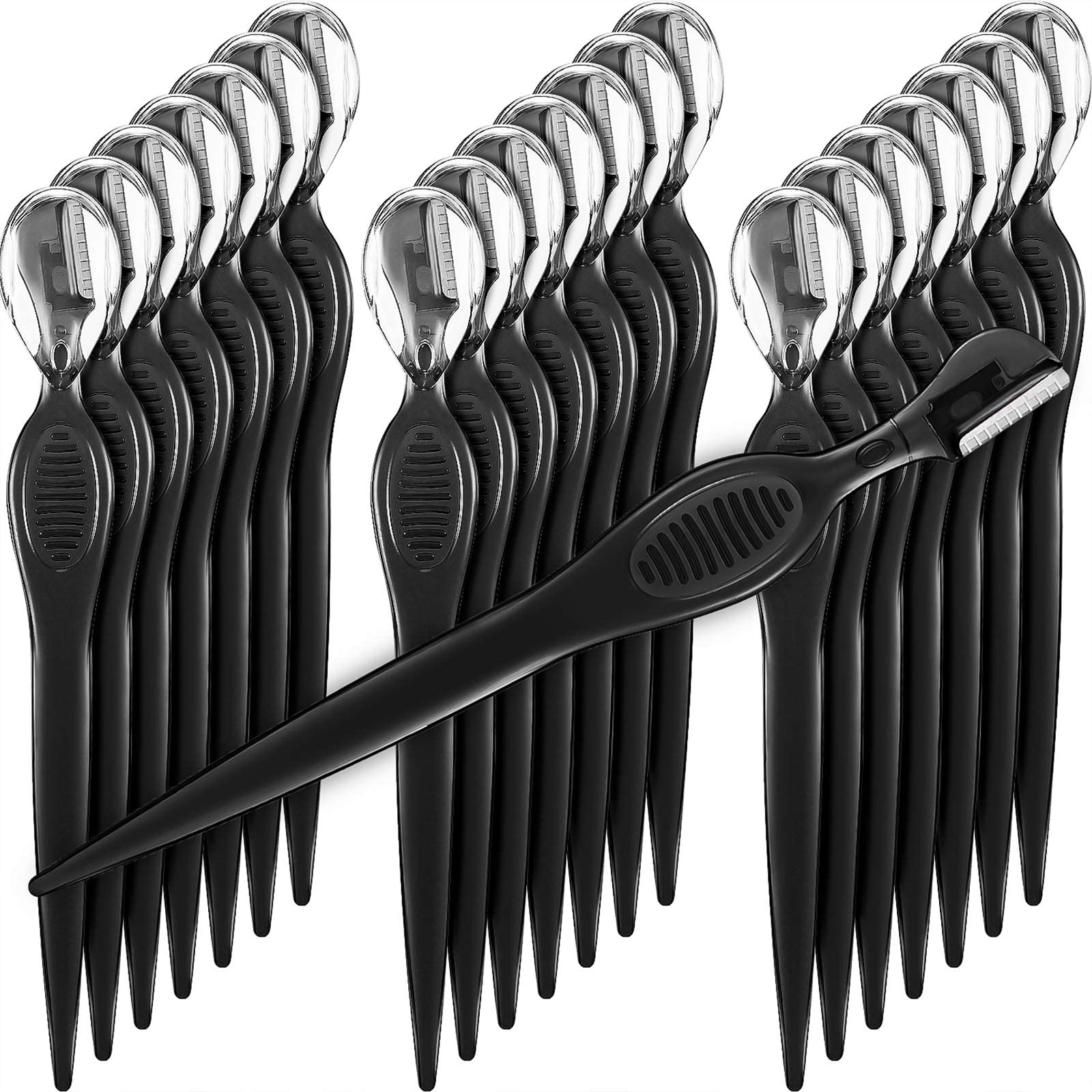 MAKINGTECEyebrow Trimmer Razor, Multifunctional Stainless Steel Blade Facial Trimmer, Epilator for Men and Women Facial (21 Pcs, Black)