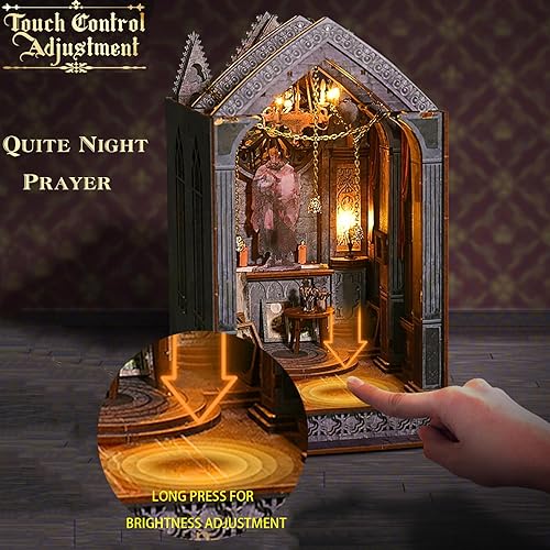 Miniatura 2 de Spilay Kit de rincón de libros de bricolaje, casa de muñecas para estantería, decoración de callejón, kit de construcción de modelos de sujetalibros