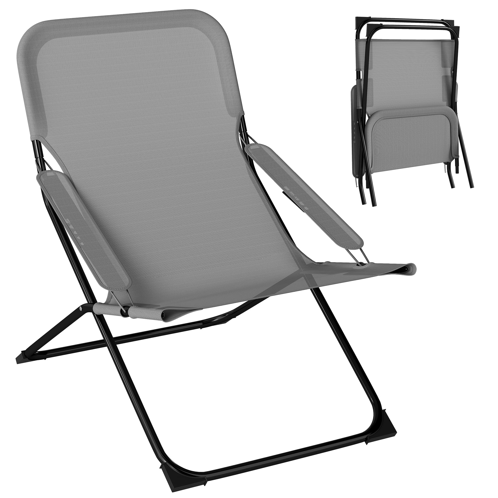 Outsunny Sedia Da Giardino Reclinabile Su 4 Livelli Con - 7