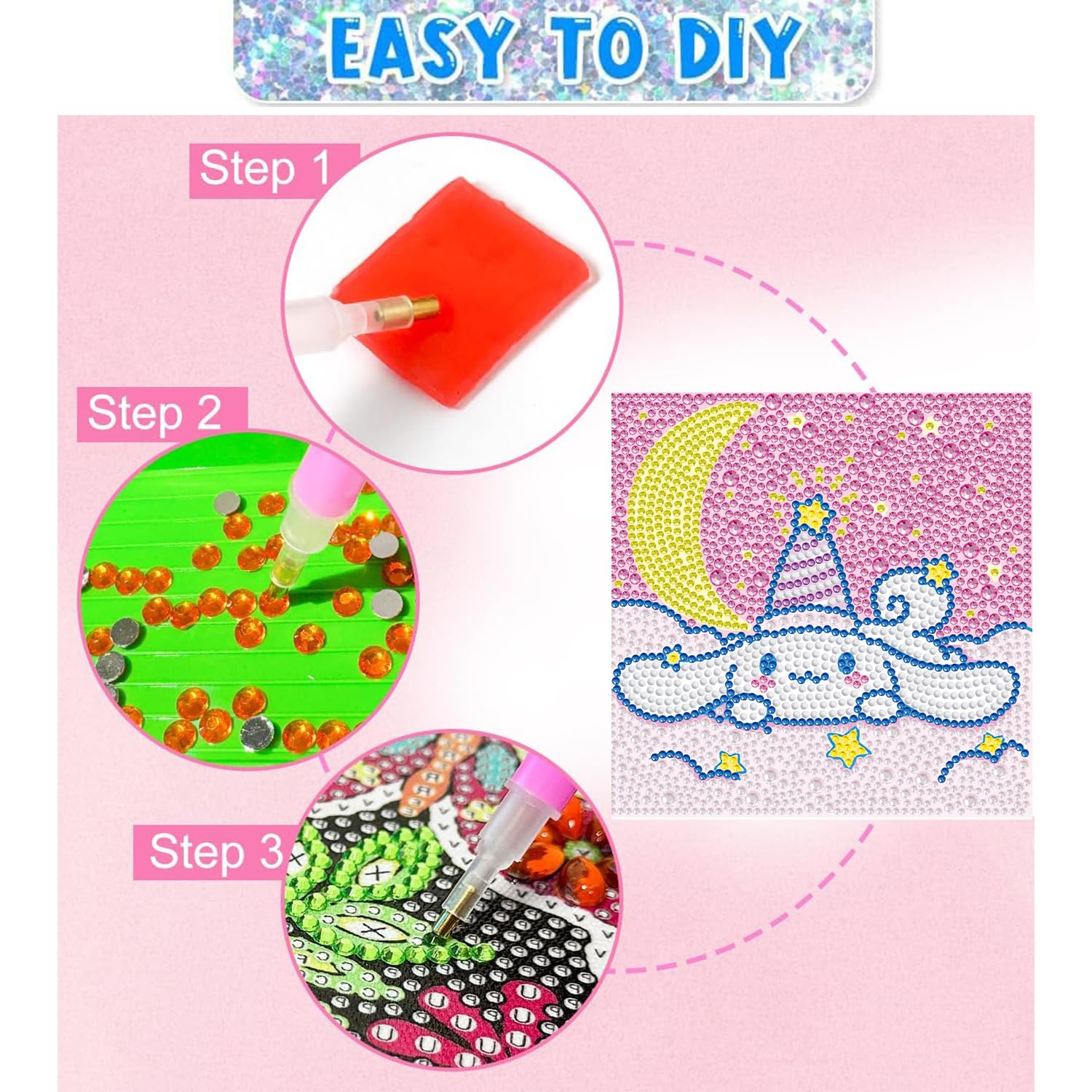 Diamond Painting Peinture Diamant Enfant Diy Autocollant De Diamand Animaux 5D Broderie Diamant