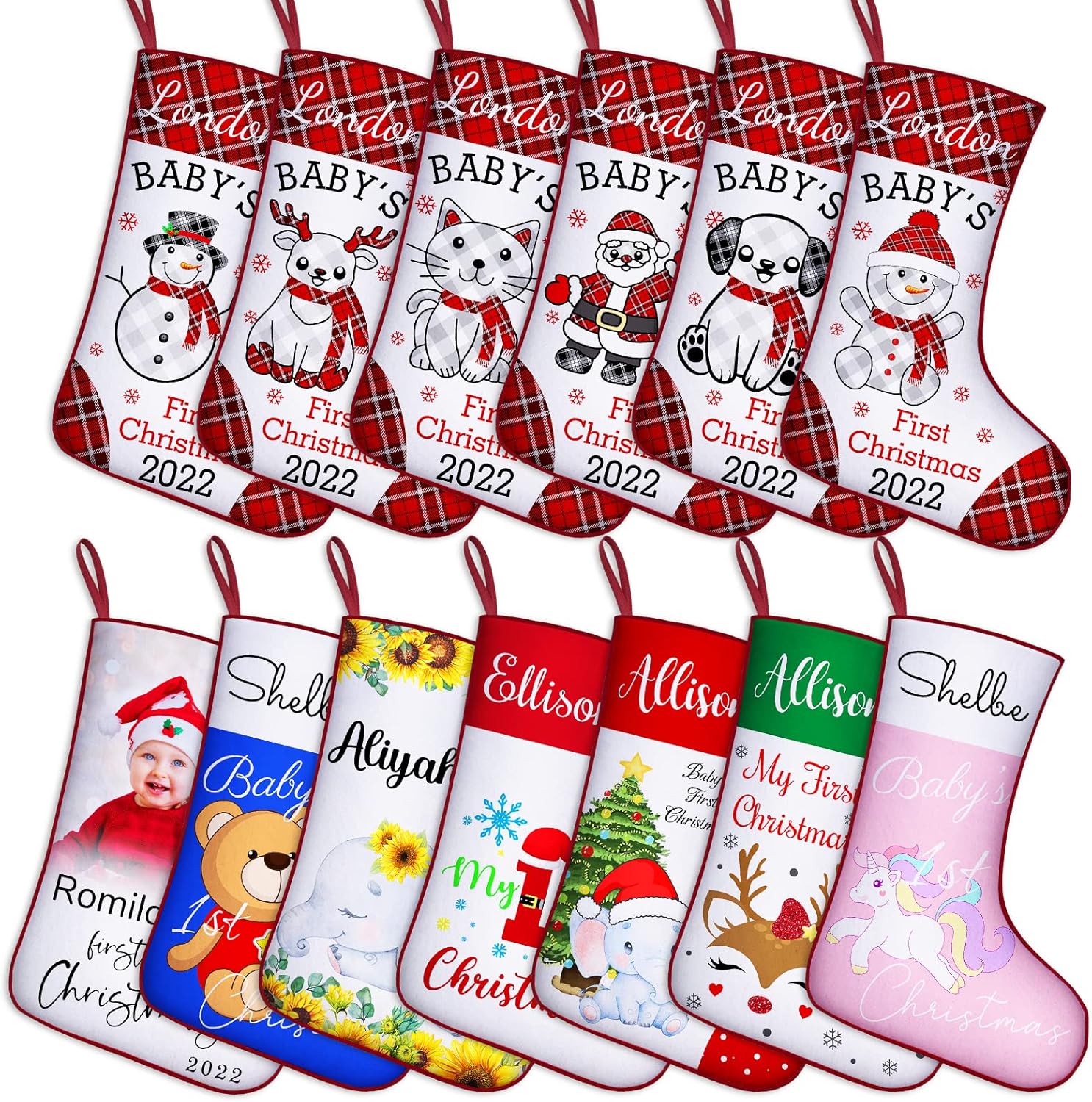 Personalized Baby’S First Christmas Stockings Custom Name