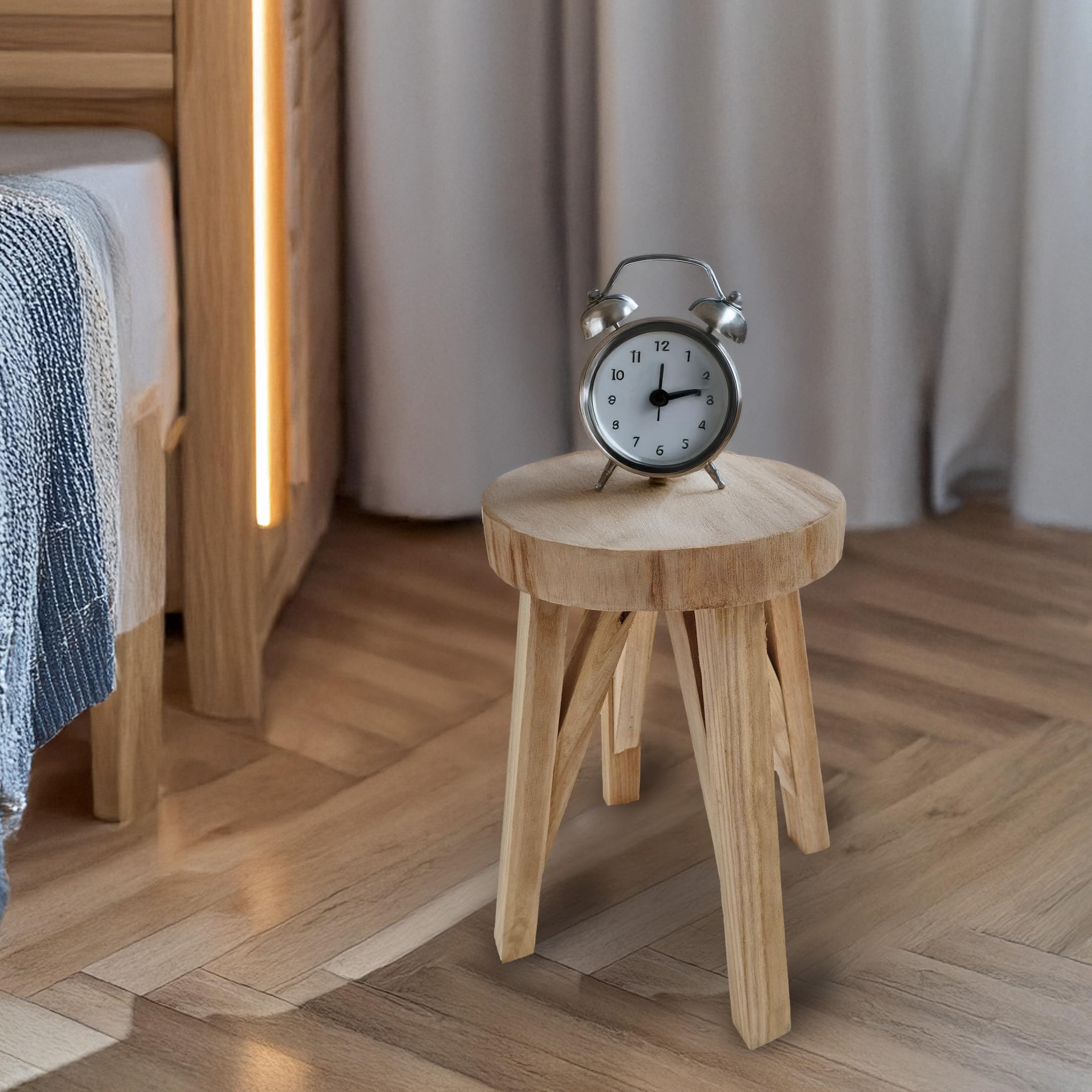 Spetebo Taboret do siedzenia z litego drewna, obciążenie 120 kg – 40 x 28 cm, drewniany taboret na kwiaty, naturalny taboret dla dzieci, podnóżek na kwiaty, stolik pomocniczy