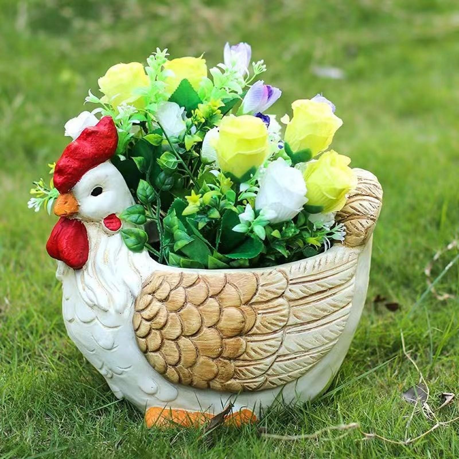 VONNST Unique Rooster Shaped Molds Silicone Flowerpot Molds Candle Holder Moulds Concrete Vase Mold for Crafts and Home Decorations