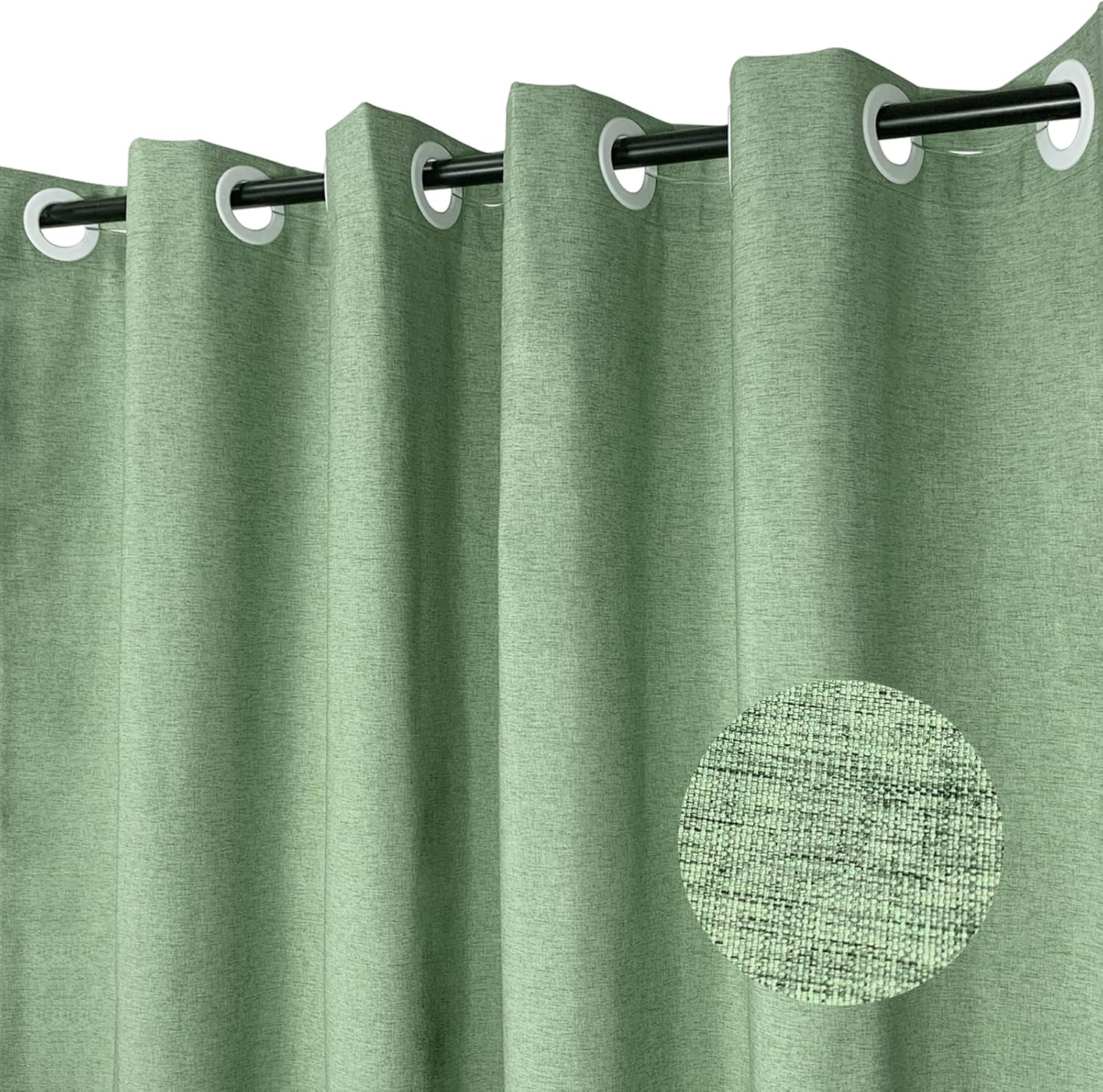 Nunoshin Fabric Shower Curtain Linen Textured, No Hook