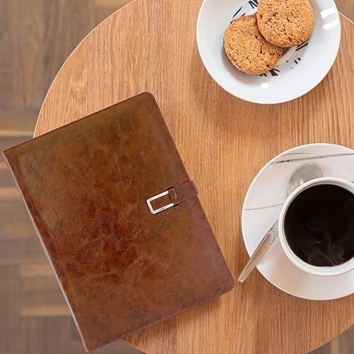 Miniatura 7 de Office Werks Carpeta profesional de negocios con bloc de escritura tamaño carta, 8.5 x 11 pulgadas, aspecto y tacto de cuero de primera calidad, con