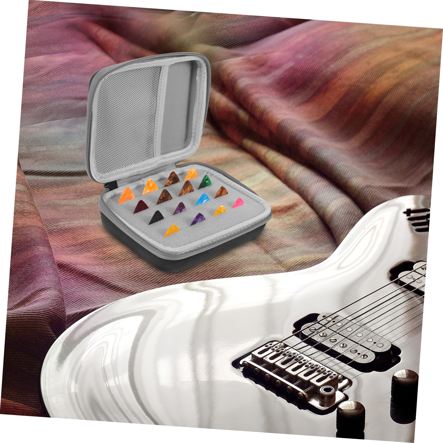 ibasenice 3 Juegos De Púas De Guitarra Estuche para Púas De Guitarra Eléctrica Folk Organizador De Púas Caja Accesorios Prácticos