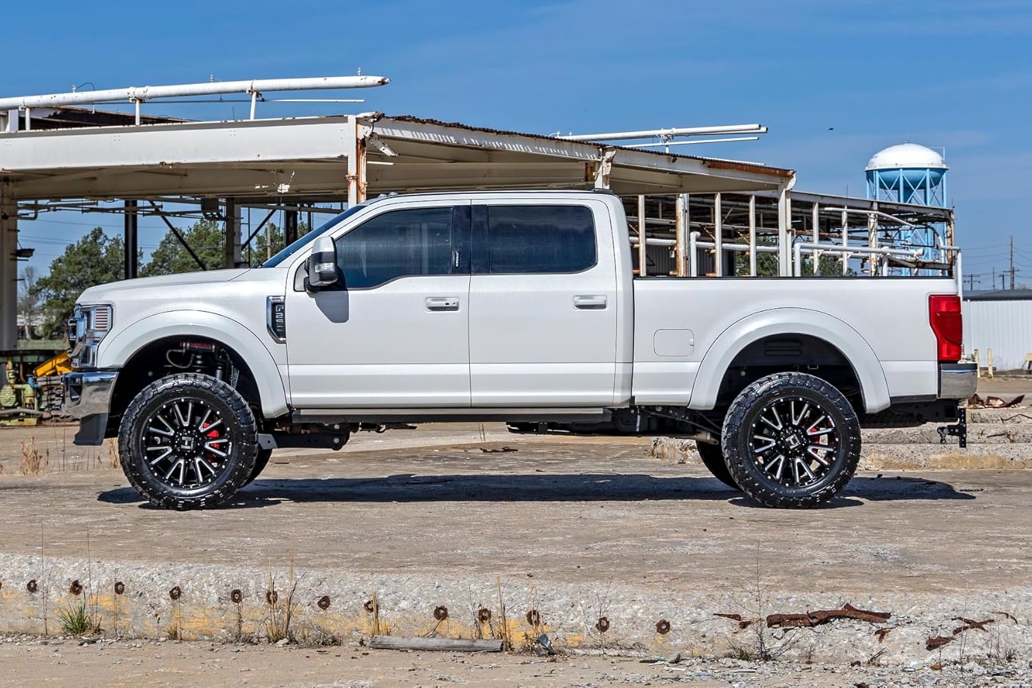 Rough Country Sport Fender Flares for Ford F-250/F-350 Super Duty (2017-2022) - 1" Tire Coverage, 7" Height, UV-Resistant ABS, Paintable Matte Black