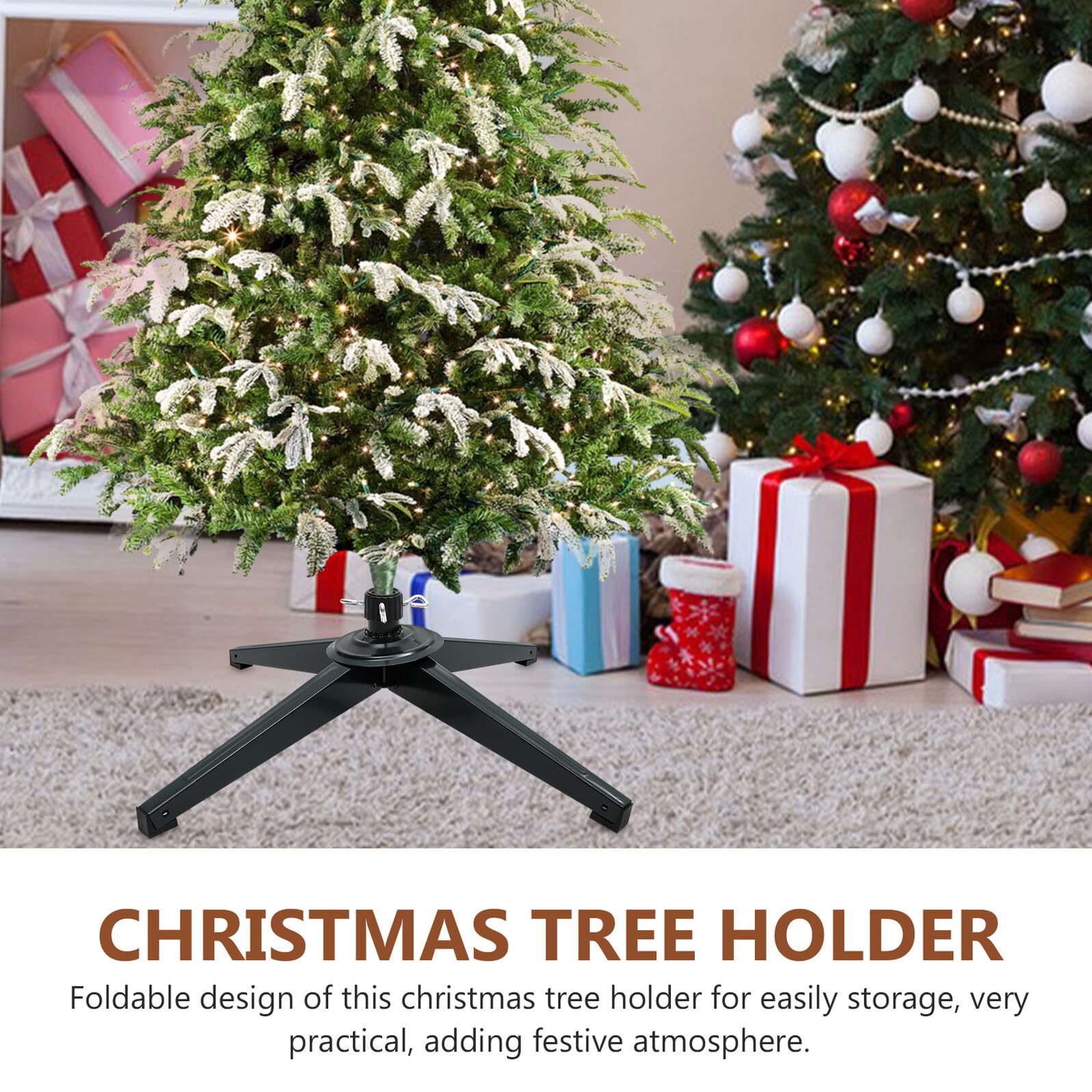 ULTECHNOVO Base del Árbol de Navidad Metálica de Repuesto Soporte Plegable para Árbol Artificial Soporte Resistente Hogar para Decoración de Navidad