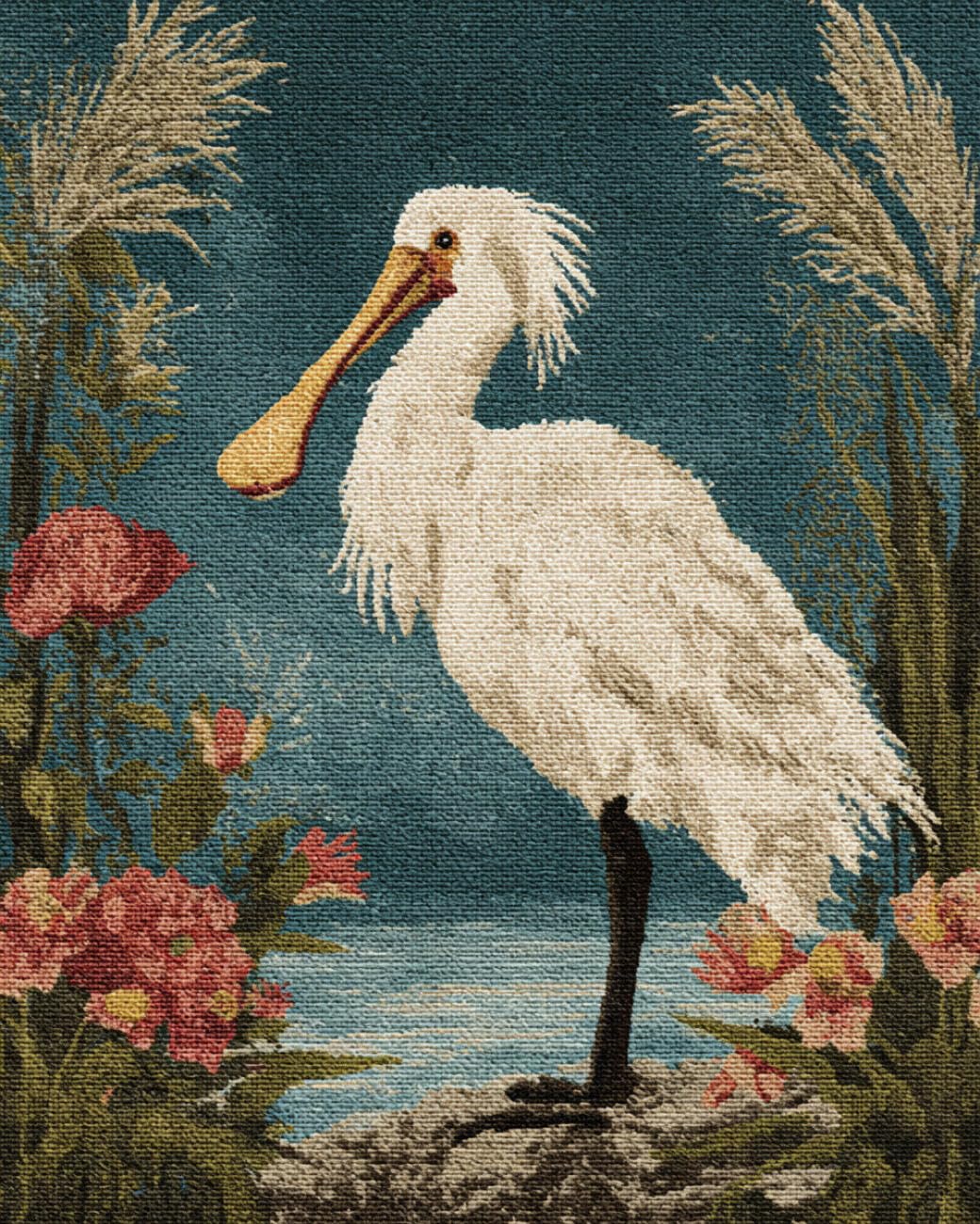 AMBATTERY Large Rug Making Kit Cartoon Water Bird 55x75cm