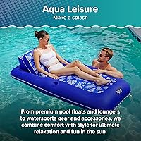 Vista 6 de Aqua Inflatable Tanning Pool Lounger, Premium Pool Float with Cupholders and Removeable Pillow for Relaxation and Fun