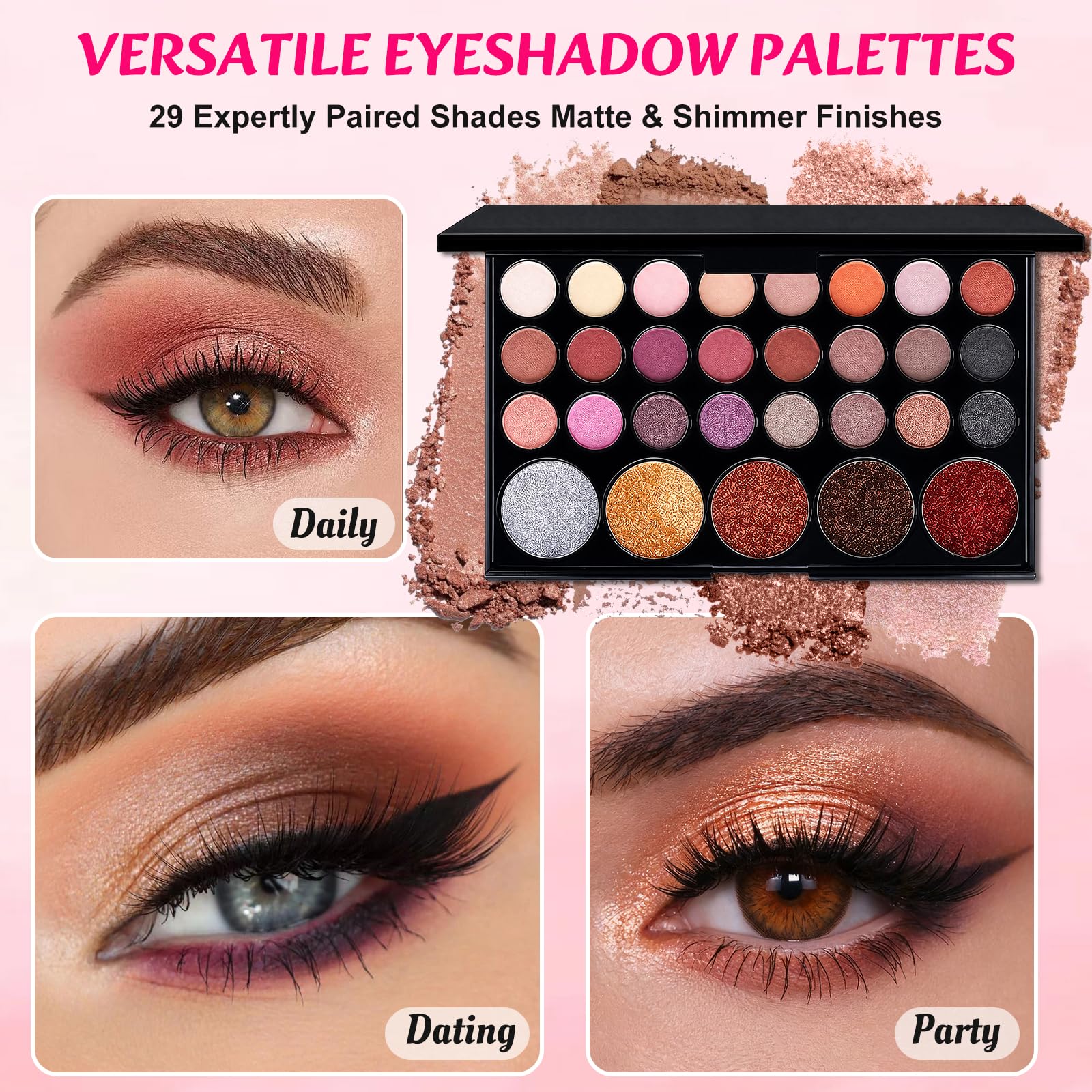 Coffret Maquillage Femme, Kit de Maquillage Professionnel, Malette Maquillage Adolescente Fille, Makeup Gift Set Portable et Légère avec Palette à Yeux Fond de Teint Correcteurs Gloss à Lèvres Mascara