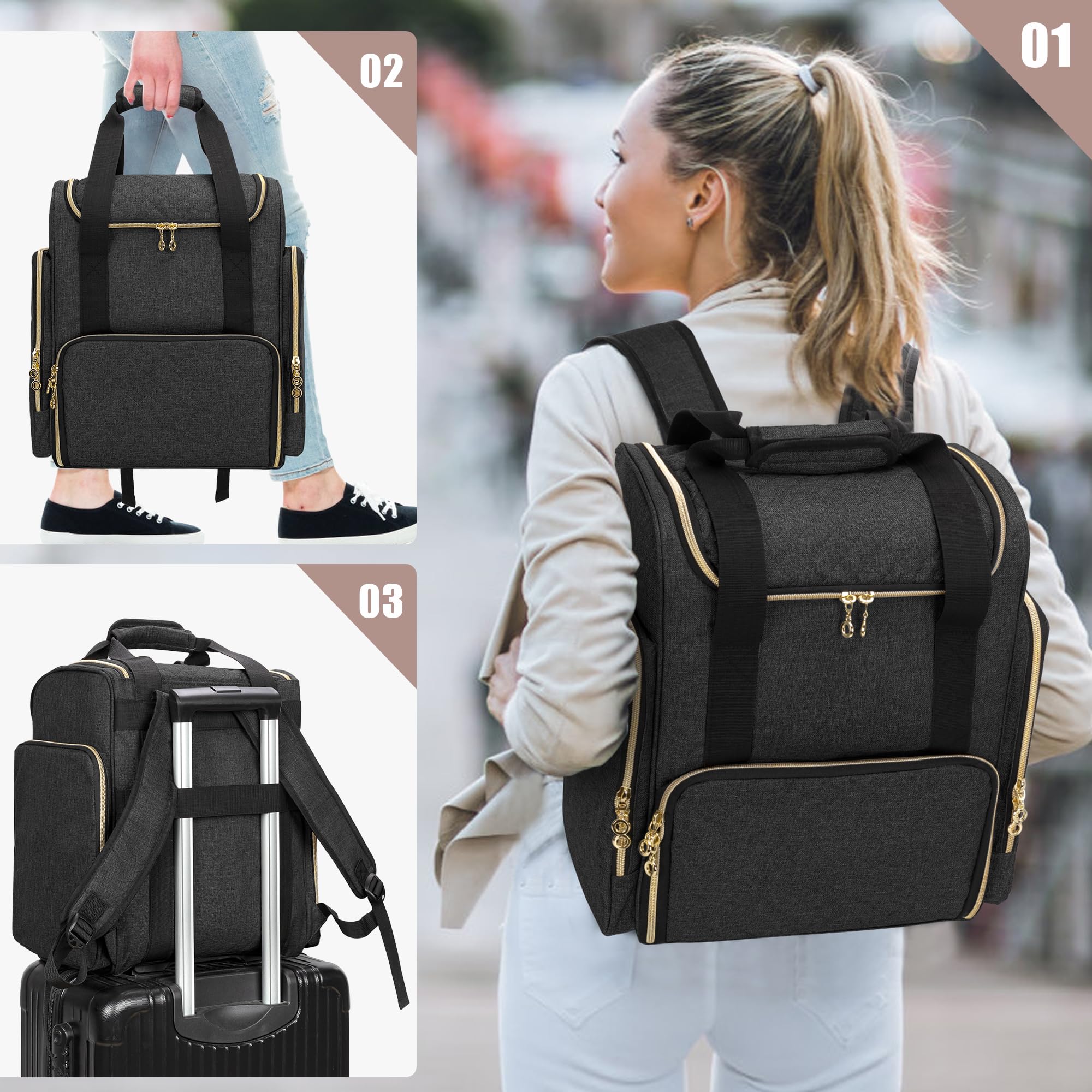 Luxja Kosmetikkoffer Rucksack, Make Up Tasche für Kometik