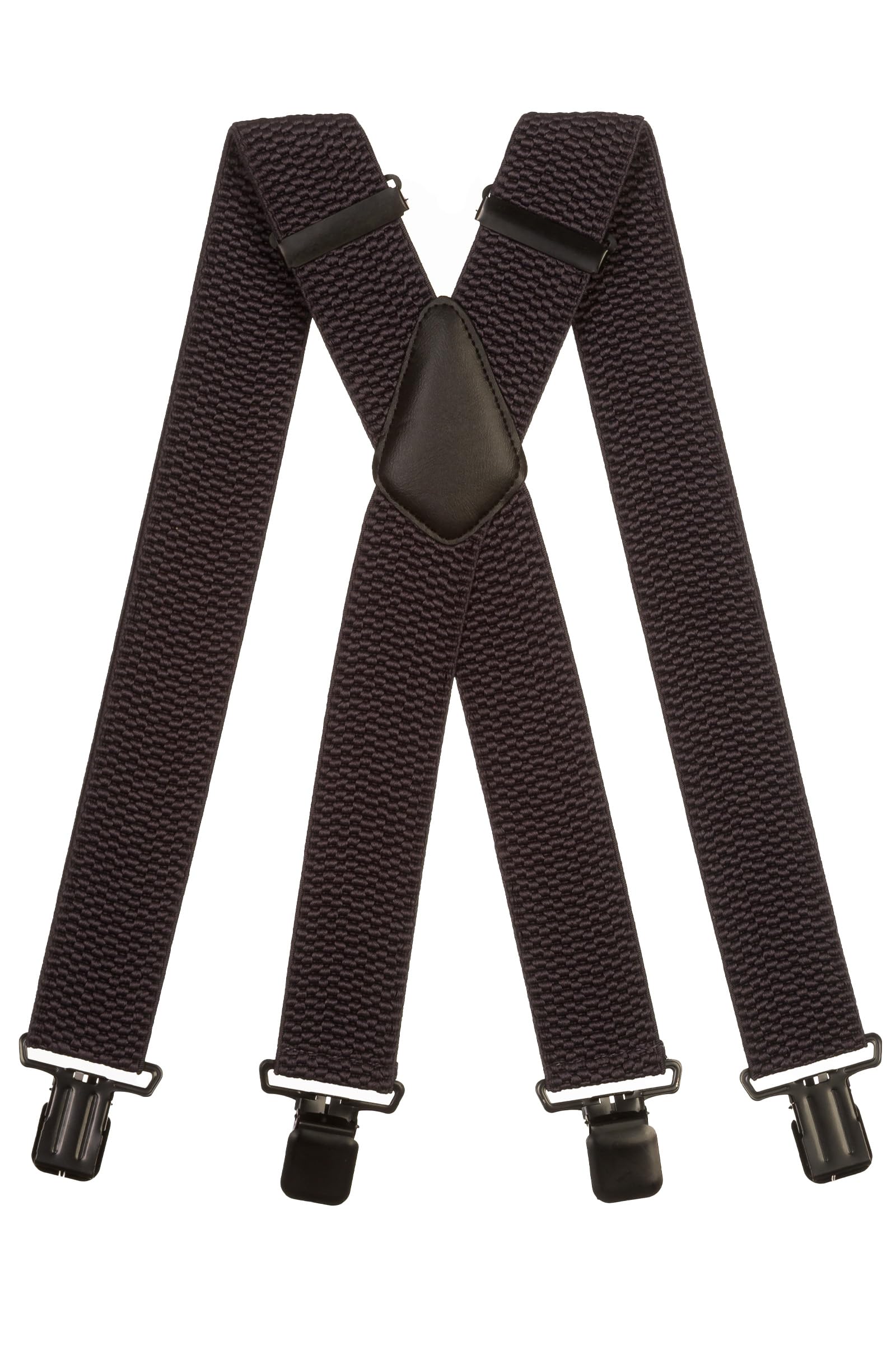 Olata Men's Extra Wide X-Shape Braces/Suspenders - 5cm. Dark Grey (Black Clips)