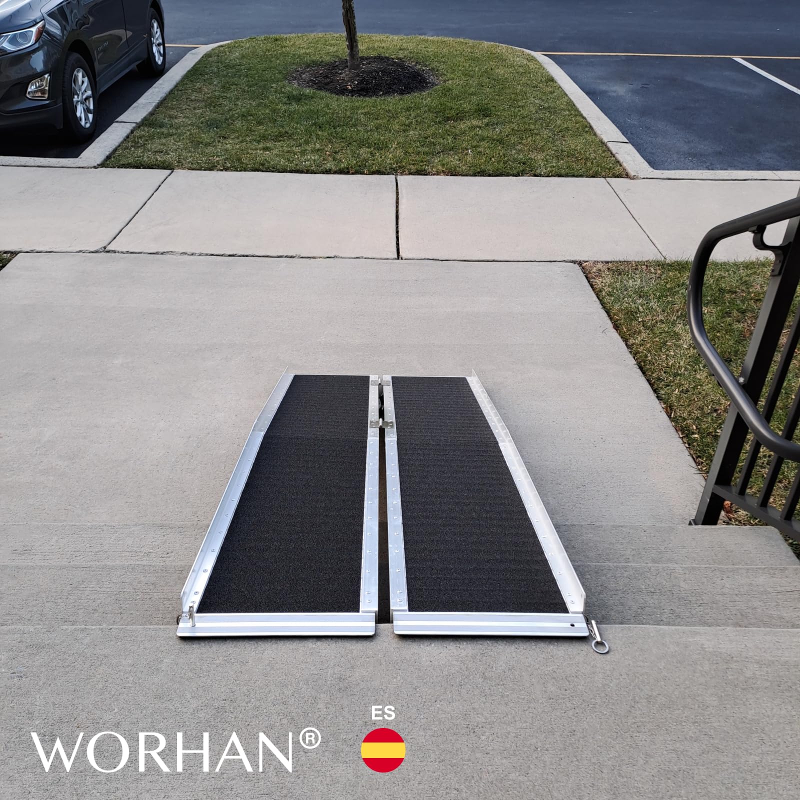 1.83m Rampa Plegable Carga Silla de Ruedas Discapacitado Movilidad Aluminio Anodizado Modelo de Alta Adherencia 183cm R6J