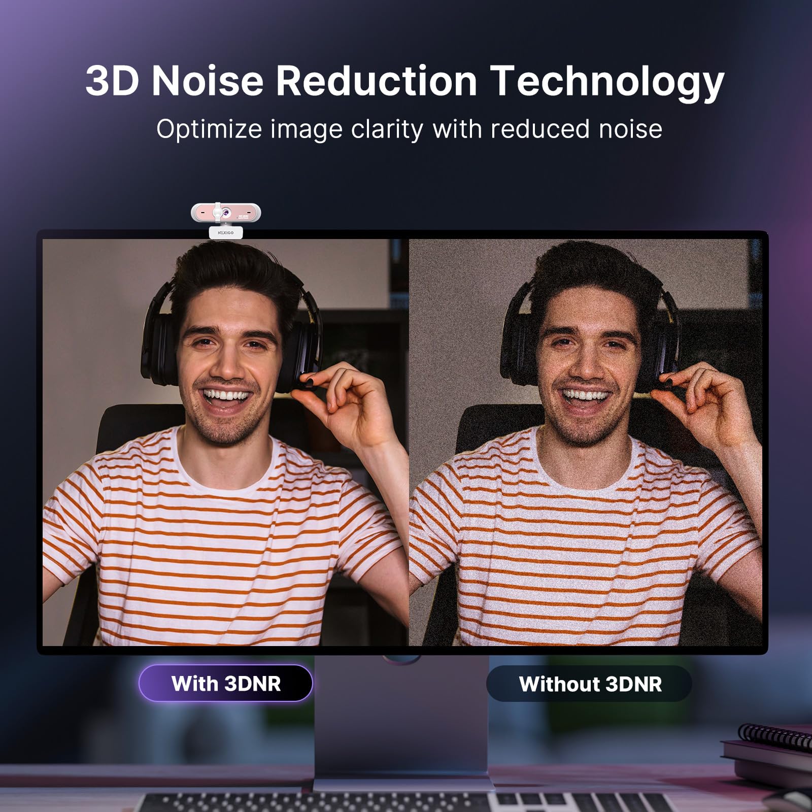 NexiGo N60 1080P Webcam with Microphone, Software Control & Privacy Cover, USB HD Computer Web Camera, Plug and Play, for Zoom/Skype/Teams, Conferencing and Video Calling: 4K Webcam with Cover