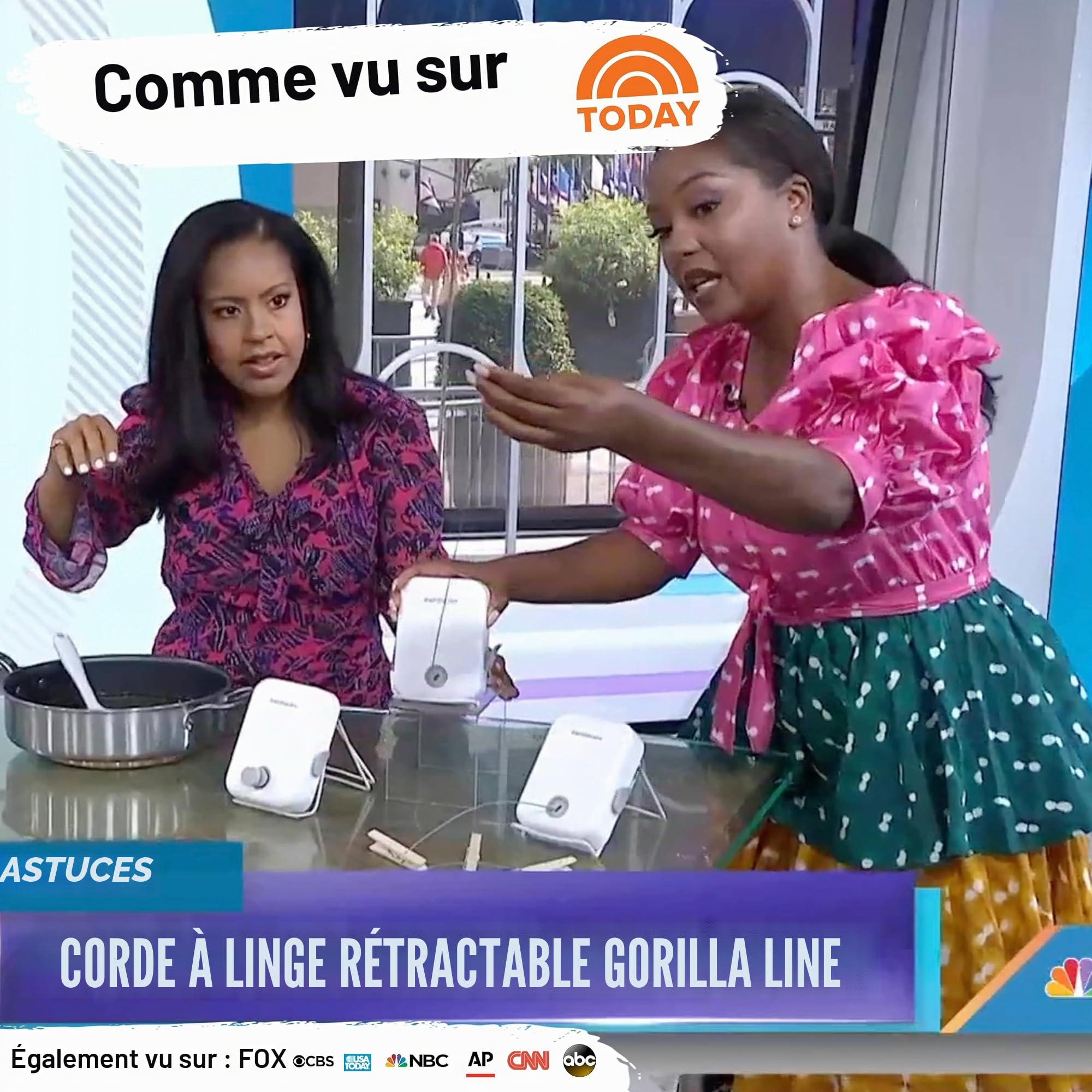GorillaLine Corde à Linge rétractable pour intérieur et extérieur – Corde à Linge Robuste – Séchoir Mural – Séchage à l'air Libre