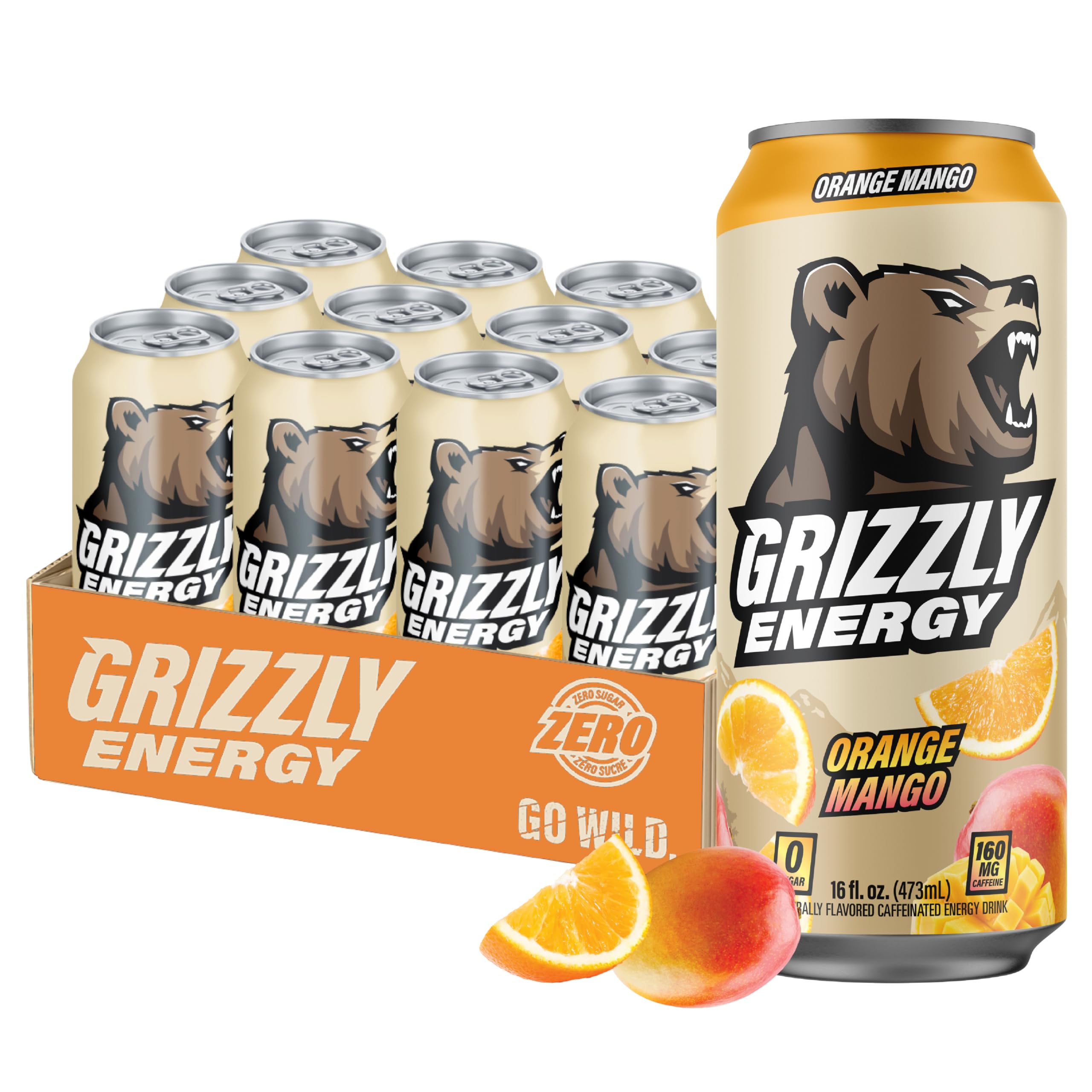 Amazon.com : GRIZZLY Energy Drink Orange Mango Taurine B Vitamins