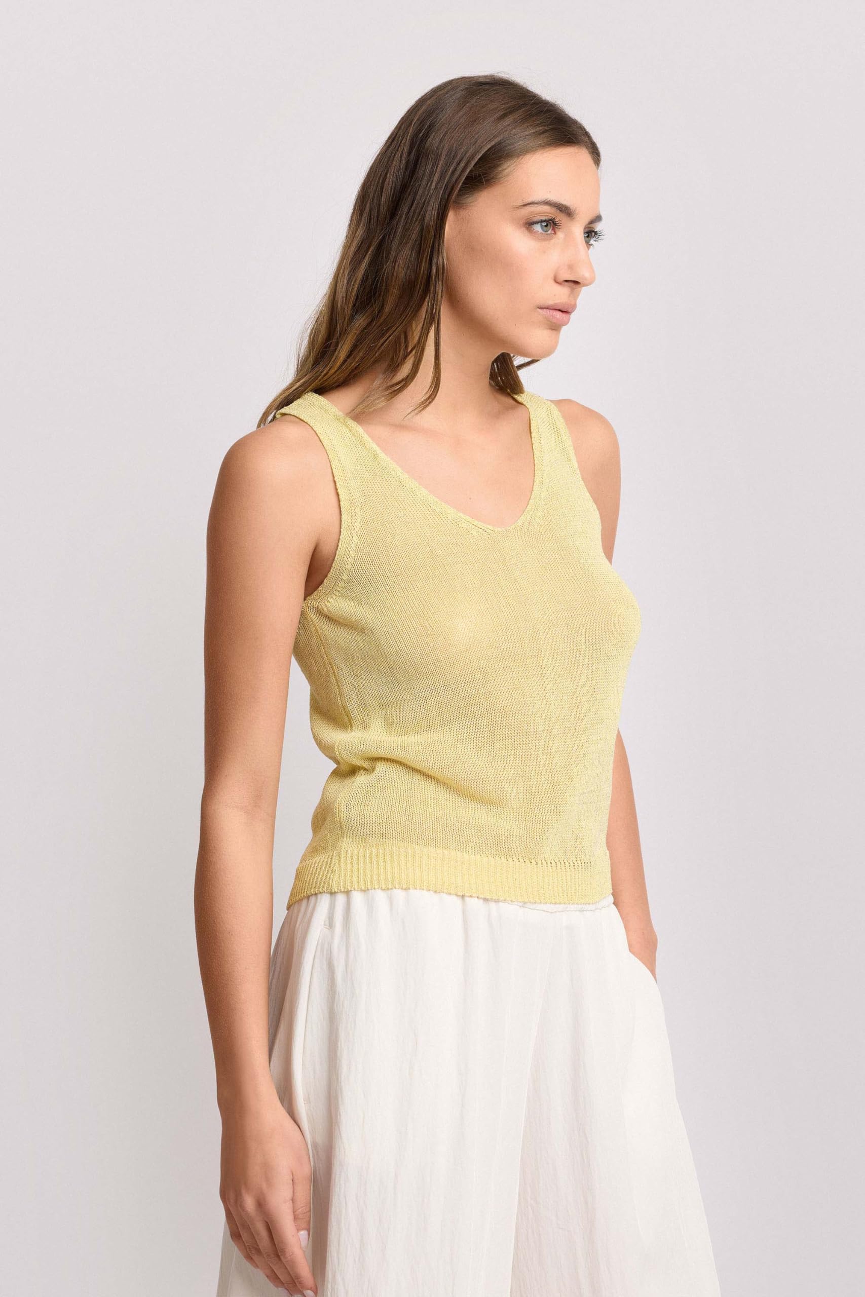 Kocca - Top in Maglia con Scollo a V Donna, Tinta Unita, Scollo a V, Modello: P26PTP8800ABUN0000