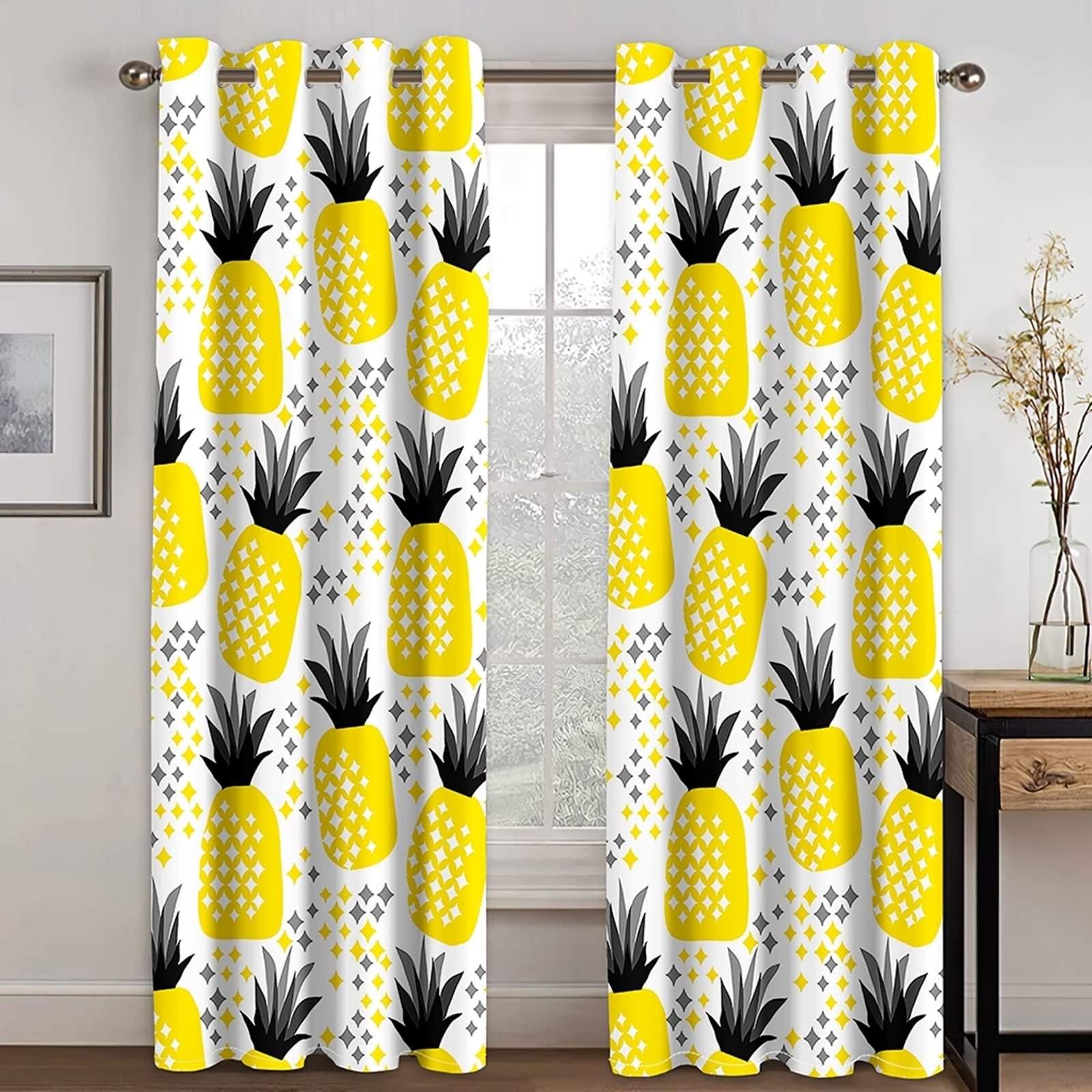 Rideaux occultants isolant thermiques KnSam 137x160cm à motifs géométriques