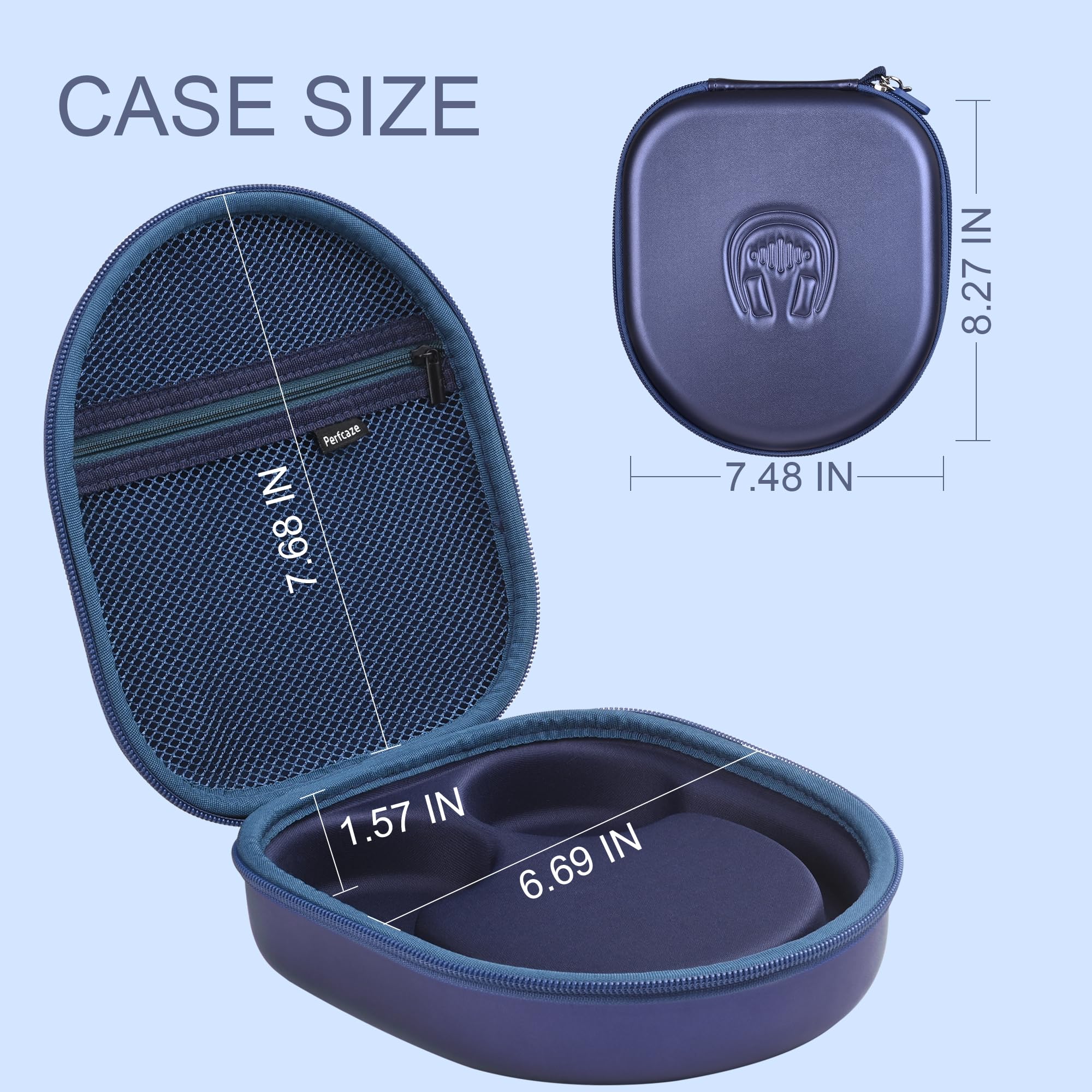 Custodia per cuffie wireless Sony WH-CH520, custodia protettiva rigida in EVA con tasca in rete e cavo di archiviazione blu