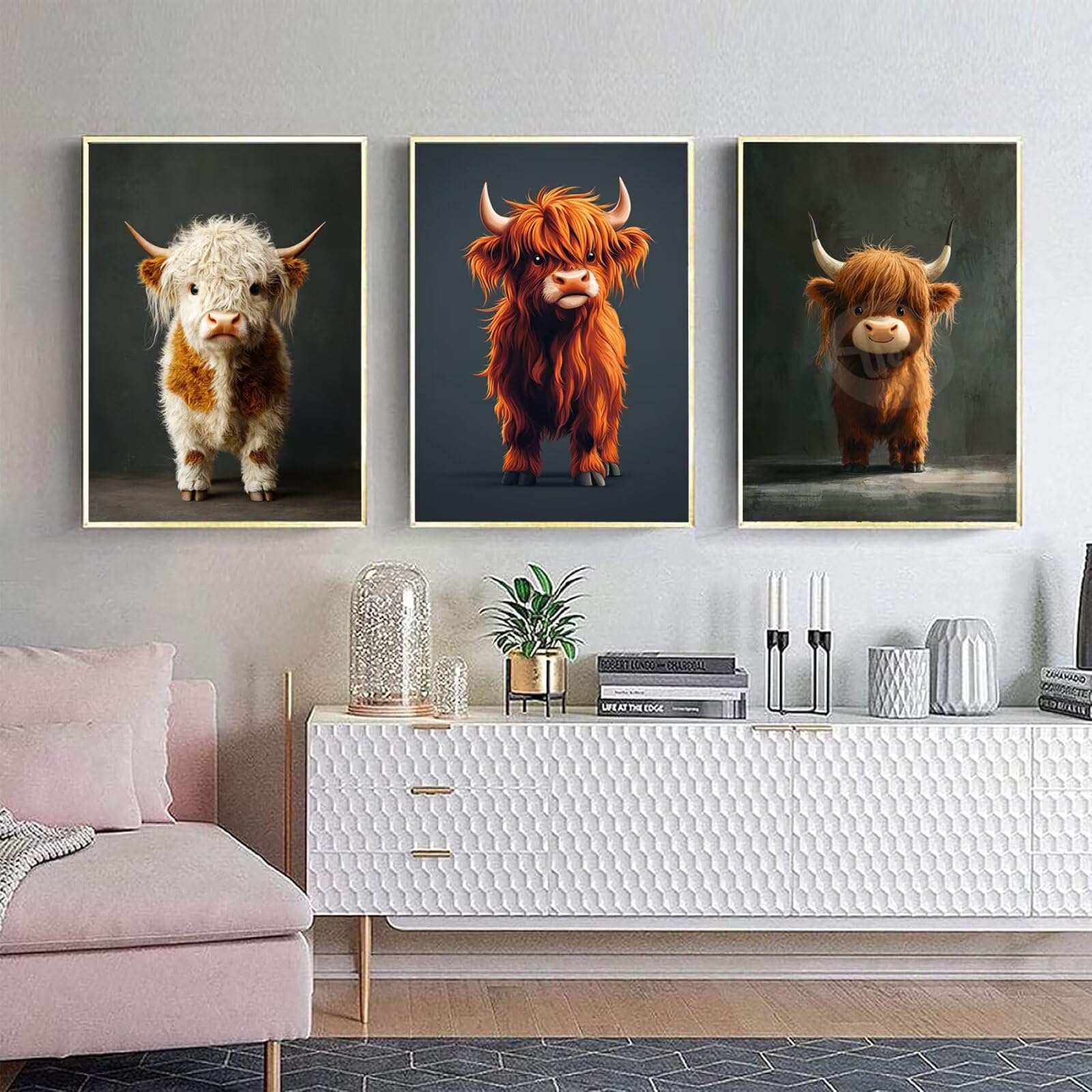 Generico Cnyaunfi 3 Pezzi Animali Pittura Diamante Fai-Da-Te, 5D Nero Diamond Painting Kit Completo per Hobby Creativi Adulti, Per La Decorazione Della Parete Di Casa 70x90cm YF-3384