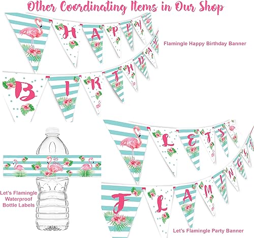 Miniatura 4 de Banderín de flamenco con diseño de piña para fiestas de cumpleaños