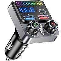 GizmoVine Trasmettitore FM per Auto, 48W Adattatore Bluetooth 5.4
