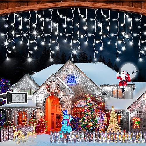 Miniatura 1 de Tira de luces LED de Navidad de 50 pies, 480 luces LED para decoración al aire libre con temporizador de 90 gotas, 8 modos, guirnalda de luces