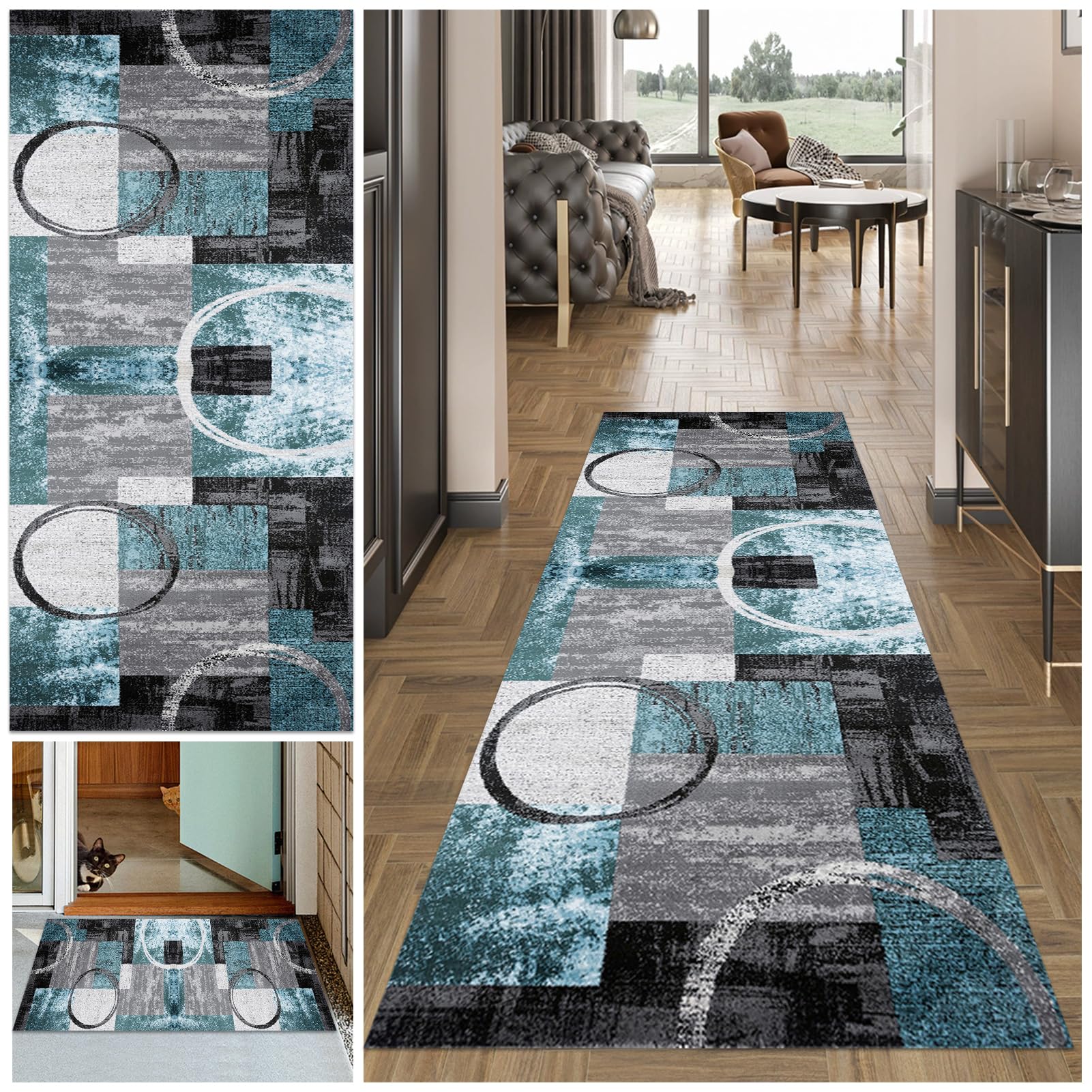 MXOUAJ Long Runner Rug for Hallway 50 x 70 cm Washable Carpet Runner Rugs