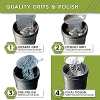 Vista 3 de Polly Plastics Rock Tumbler - Recambio de grano, pulido final de óxido de aluminio fino 1200, etapa 4 para rodar piedras (paquete de 2) (3 libras)
